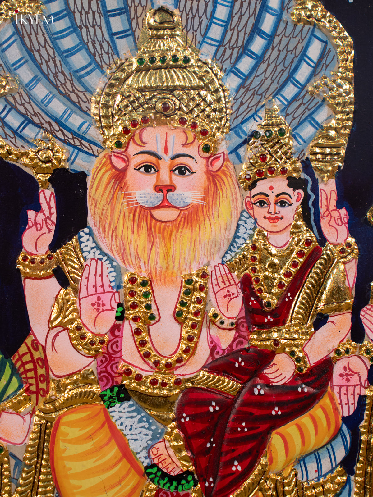 Lakshmi Narasimhar - Tanjore Painting (24x20) - KB01161