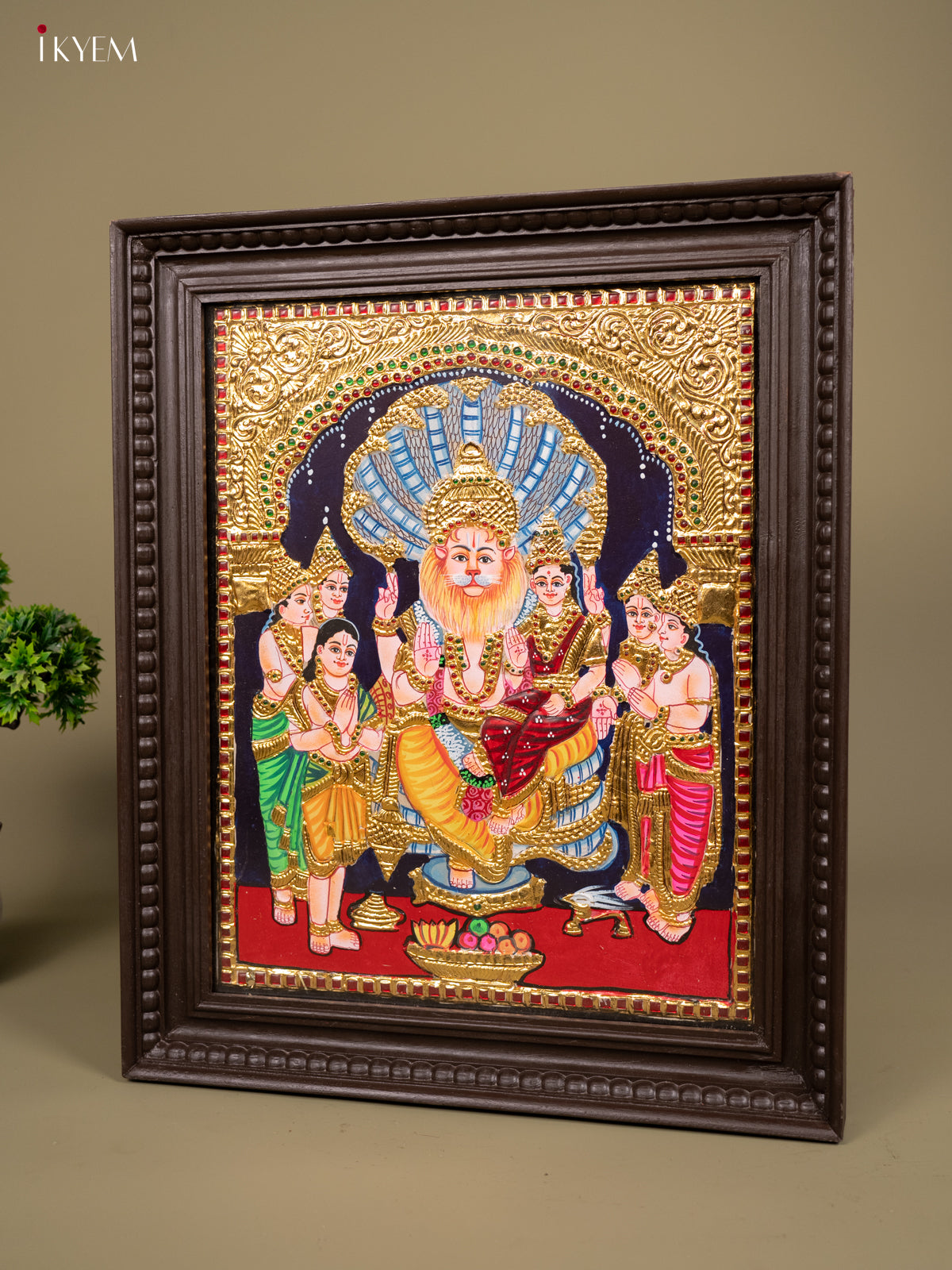 Lakshmi Narasimhar - Tanjore Painting (24x20) - KB01161