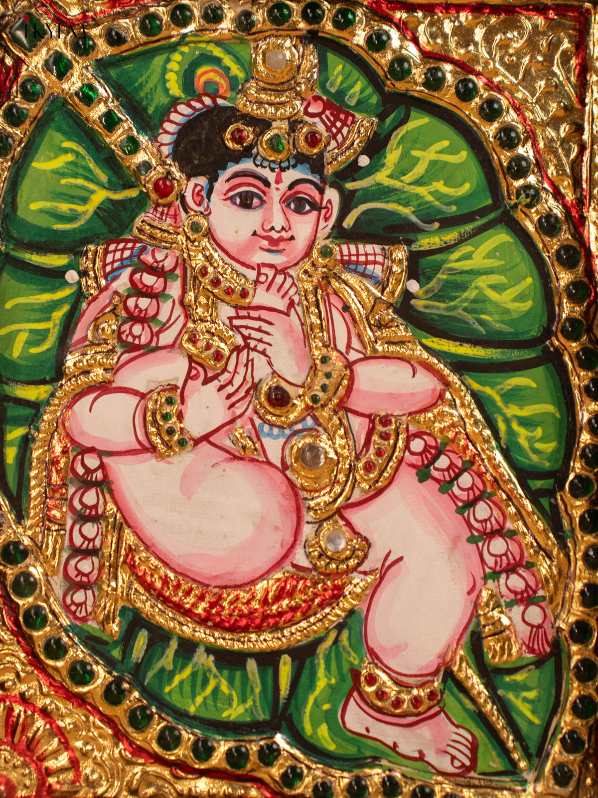Baby Krishna - Tanjore Painting (11×9) - KB17114