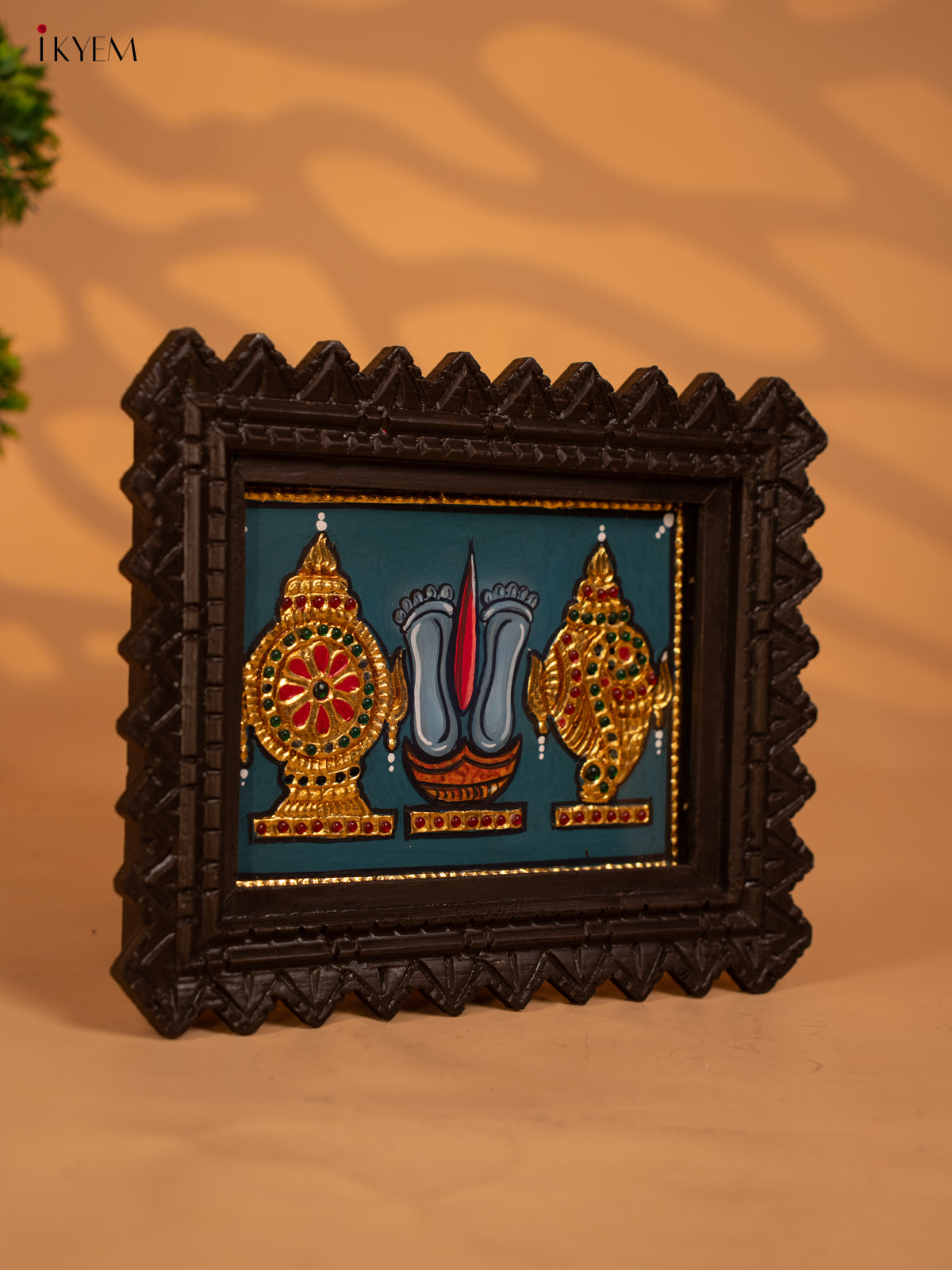 Shanku Chakra Namam - Tanjore Painting (9x11) - KB17127