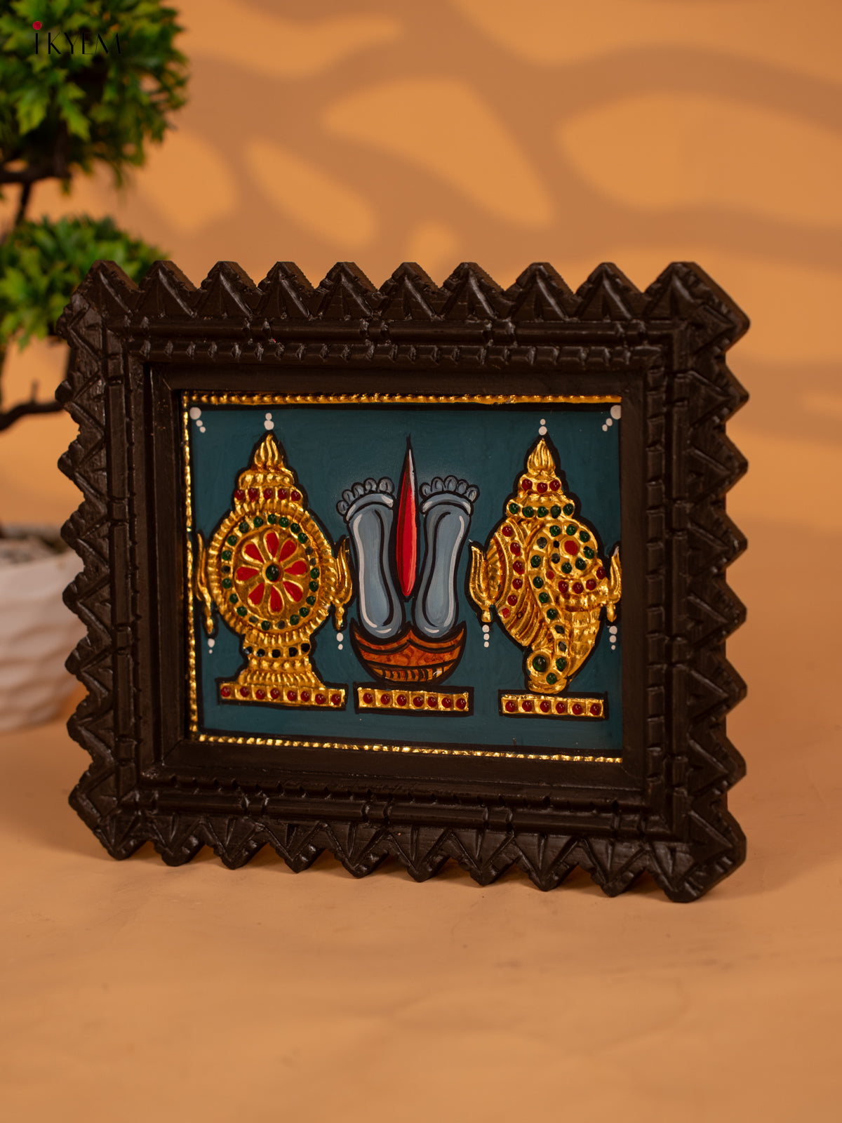 Shanku Chakra Namam - Tanjore Painting (9x11) - KB17127