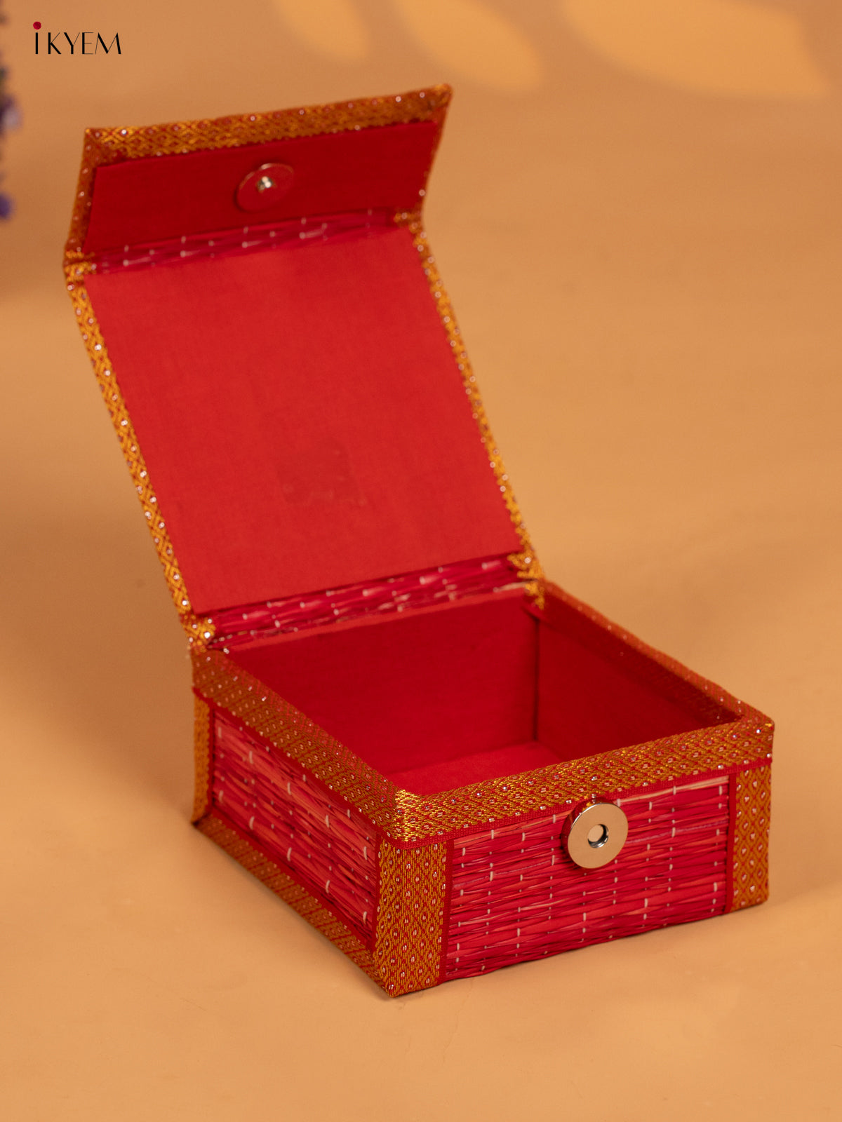Decorative Foldable Korai Trinket Box - Red - KB17152