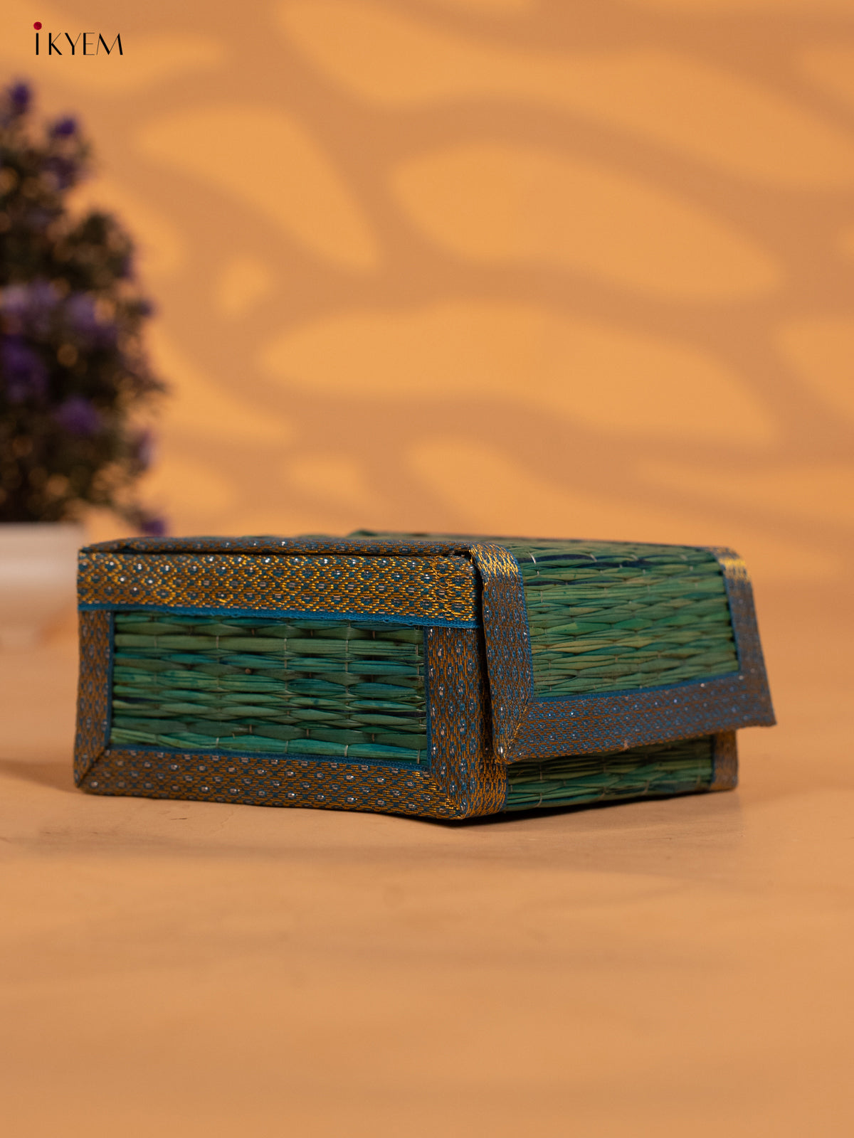 Decorative Foldable Korai Trinket Box (5×5)- Blue - KB17153