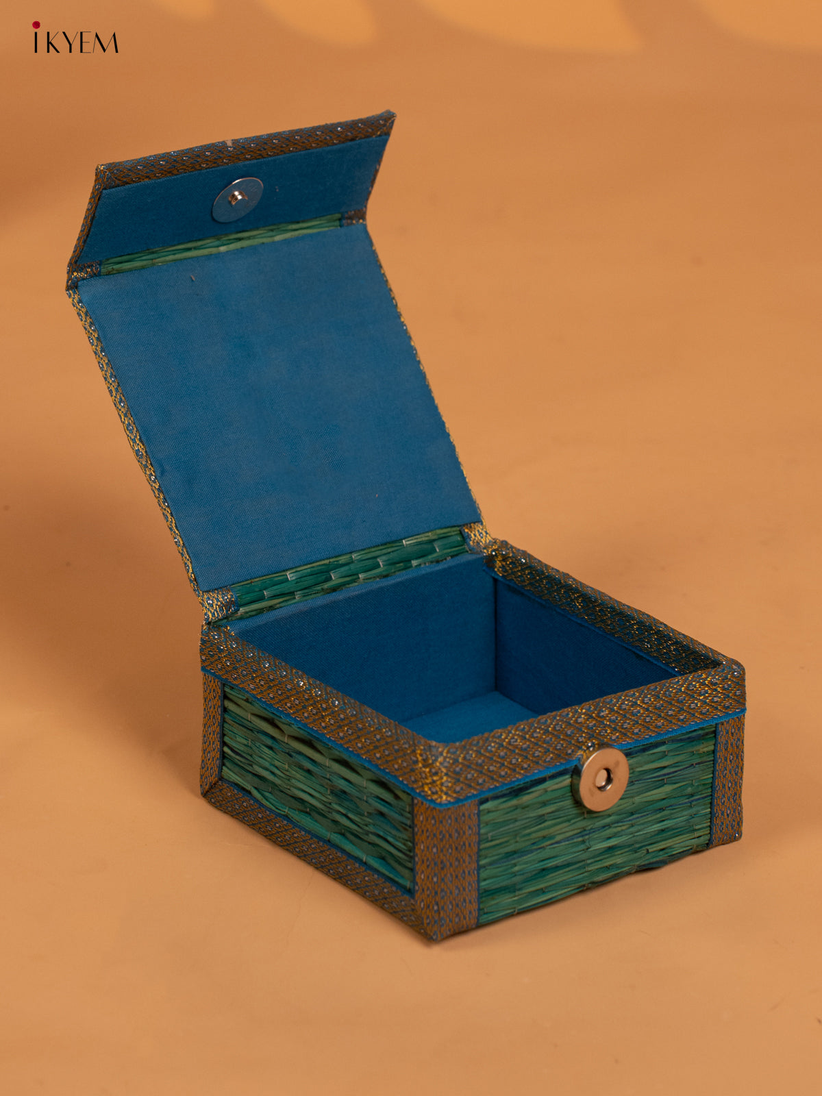 Decorative Foldable Korai Trinket Box (5×5)- Blue - KB17153