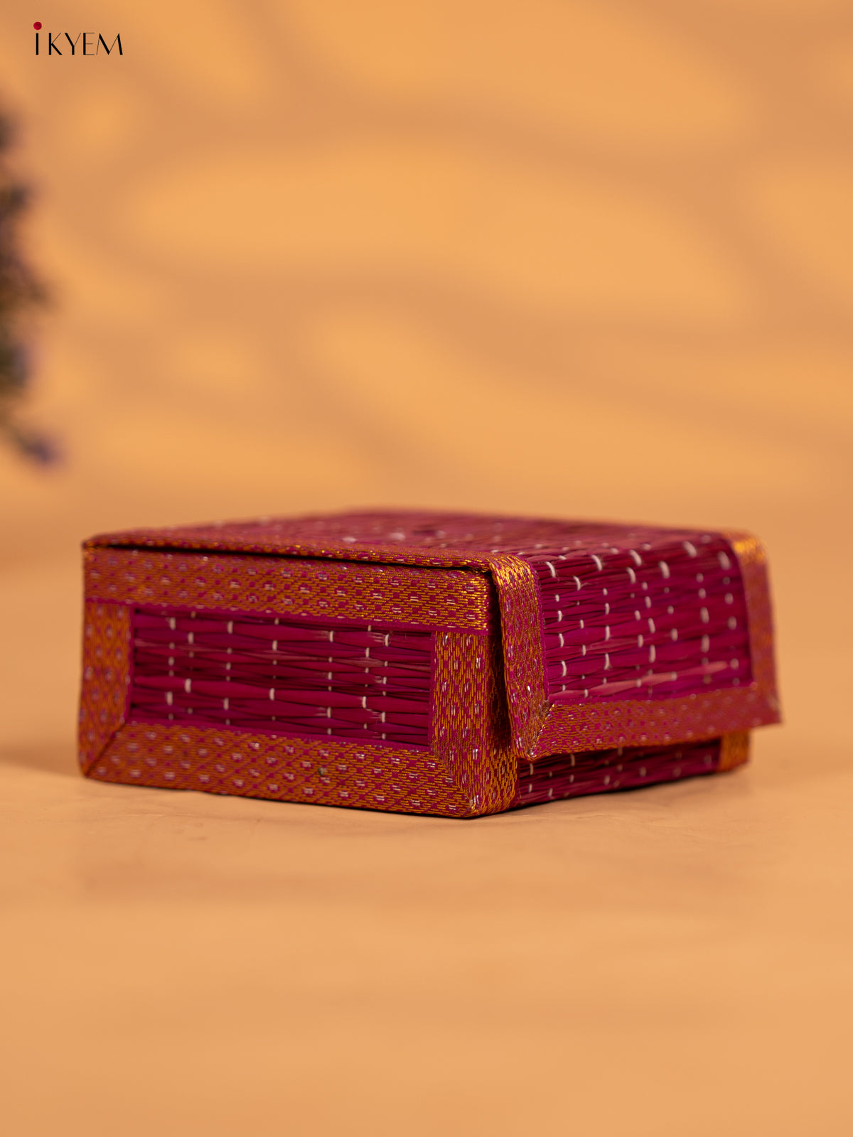 Decorative Foldable Korai Trinket Box (5×5) Inch - Violet - KB17155