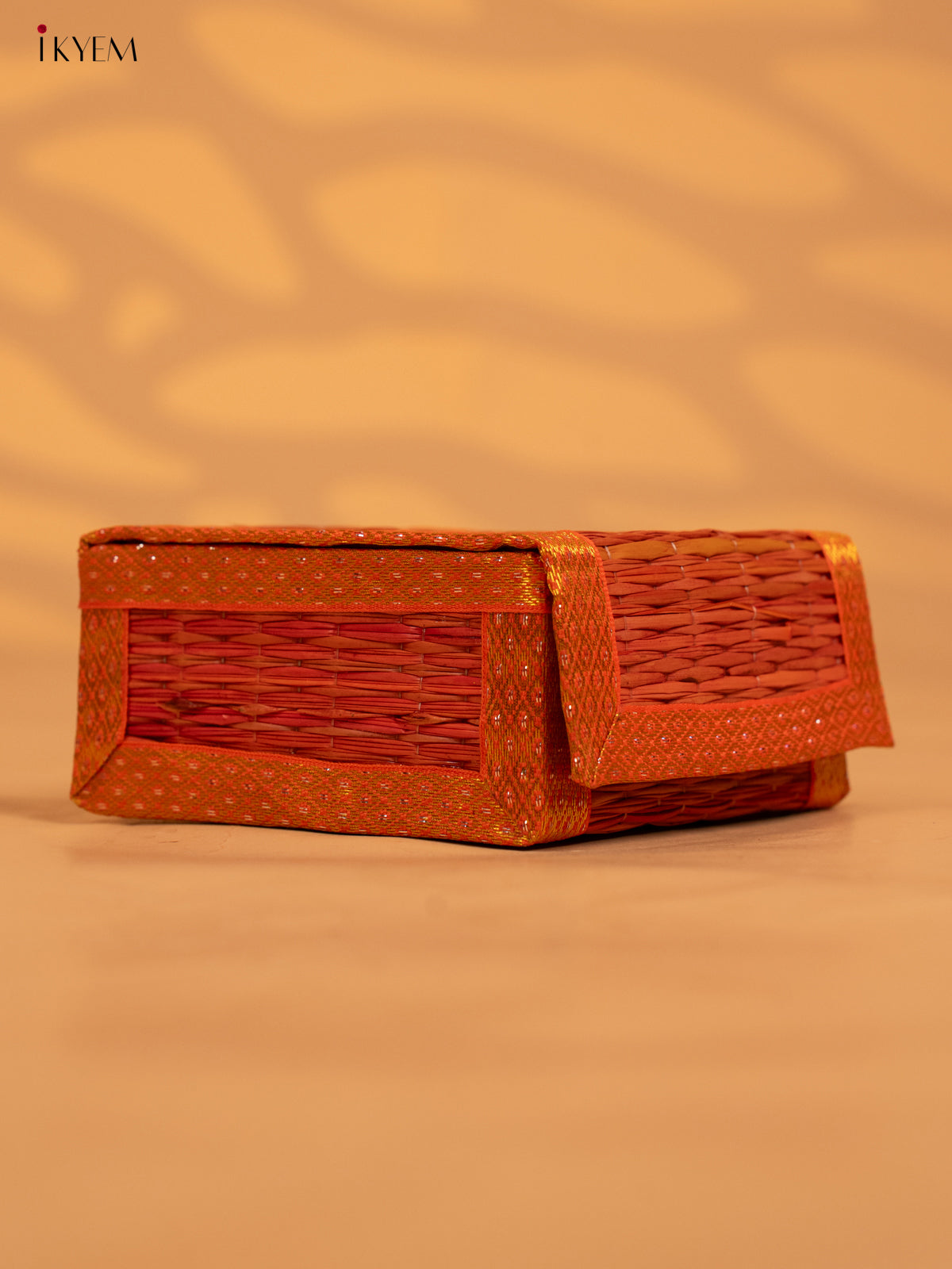 Decorative Foldable Korai Trinket Box (5×5) Inch- Orange - KB17156