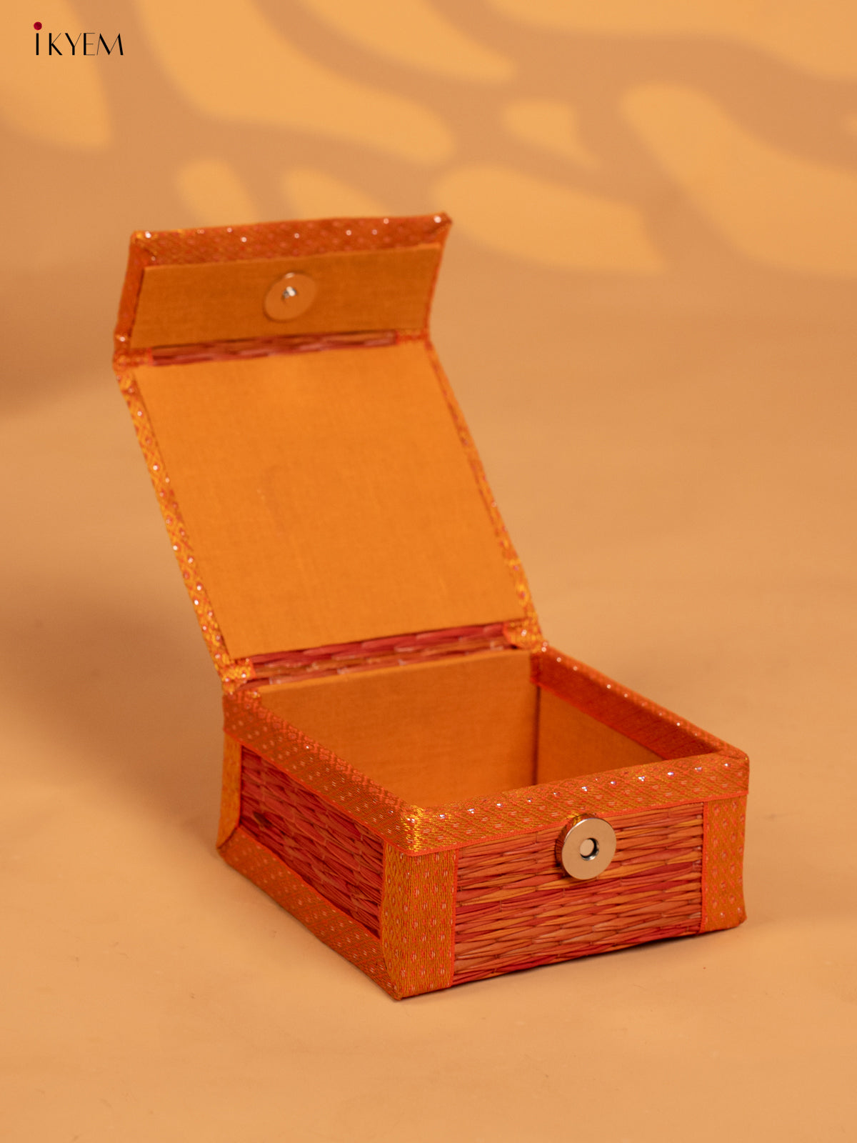 Decorative Foldable Korai Trinket Box (5×5) Inch- Orange - KB17156