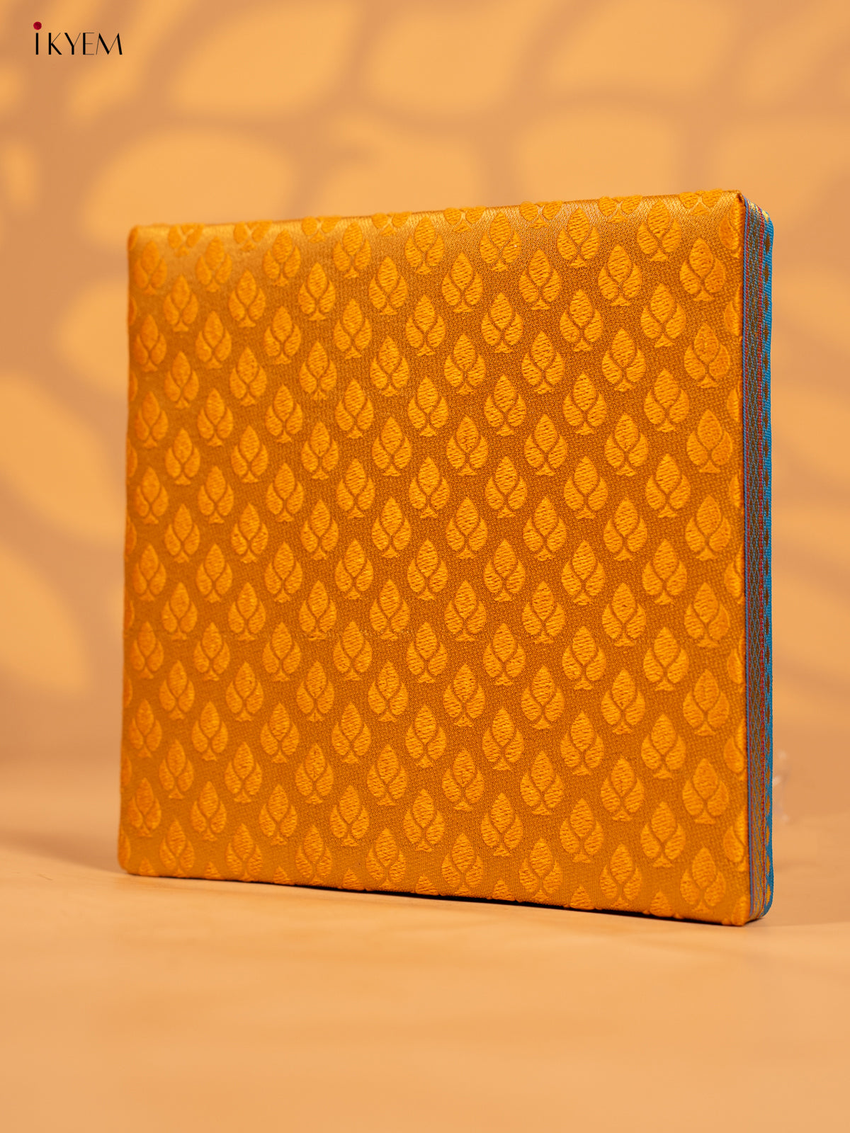 Decorative Foldable Korai Box with Raw Silk Top - 4 Inch - Yellow - KB17162