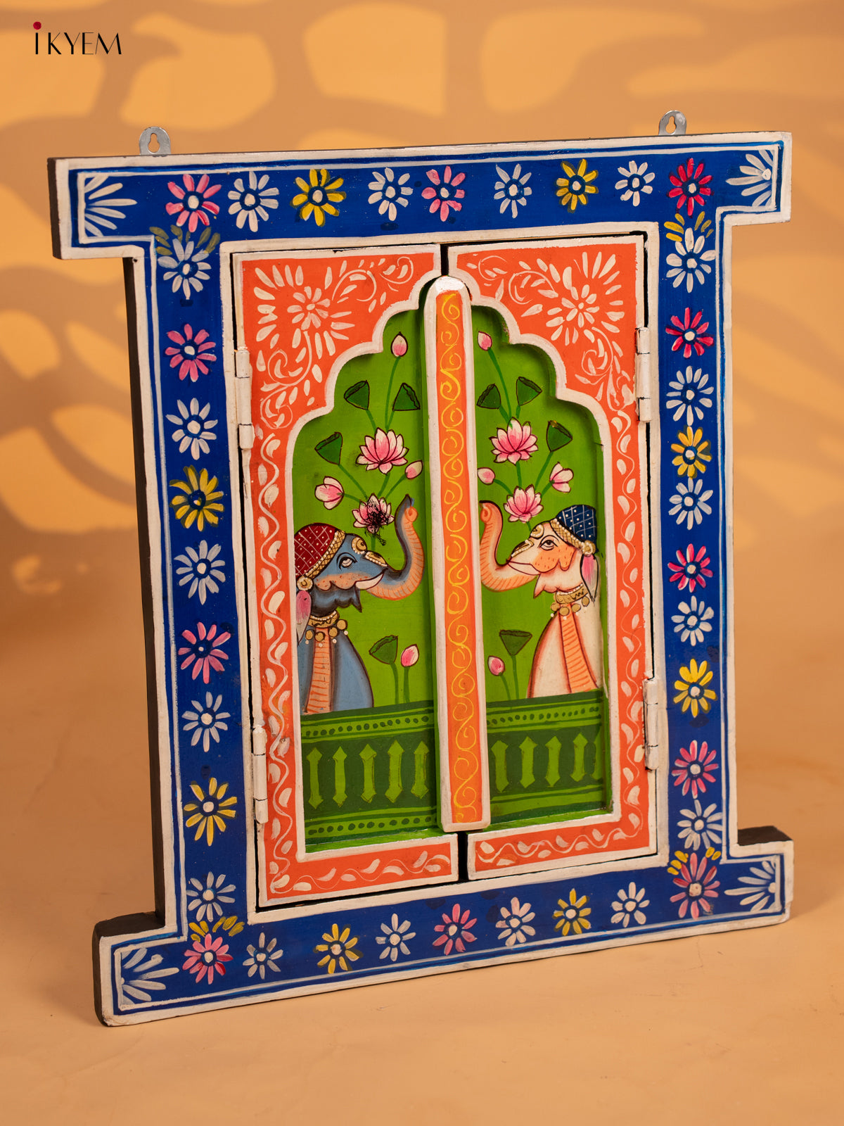 Hand Painted Wooden Window Wall Panel- 18 Inch - KB17178