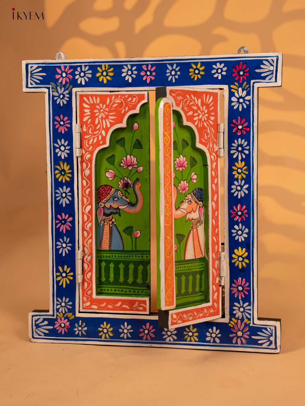Hand Painted Wooden Window Wall Panel- 18 Inch - KB17178