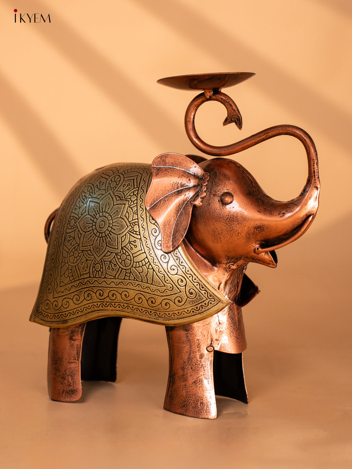 METAL ACID ETCHING Elephant CANDLE holder - KB20120