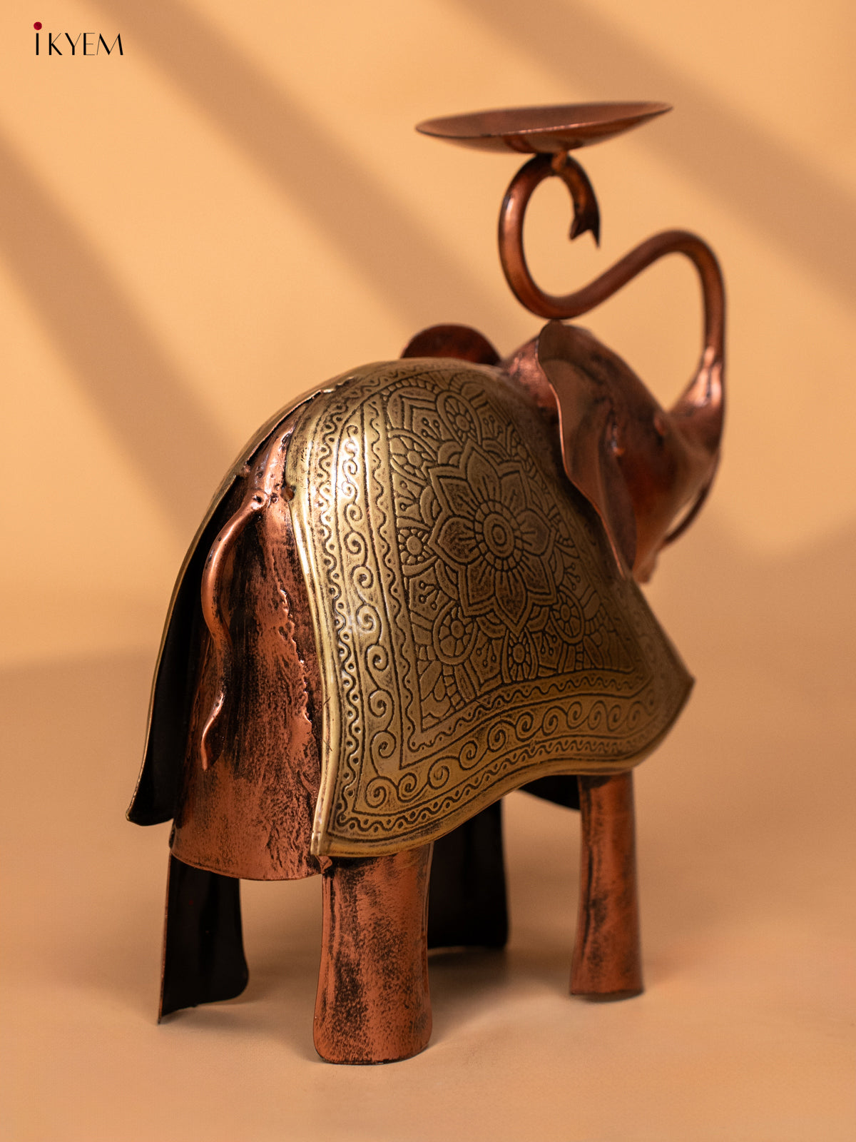 METAL ACID ETCHING Elephant CANDLE holder - KB20120