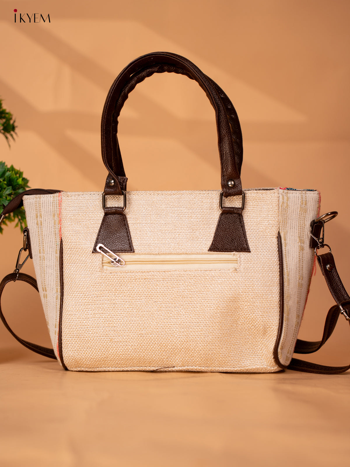 Jacquard Handbag with Leather sling - Sandal - KB22112