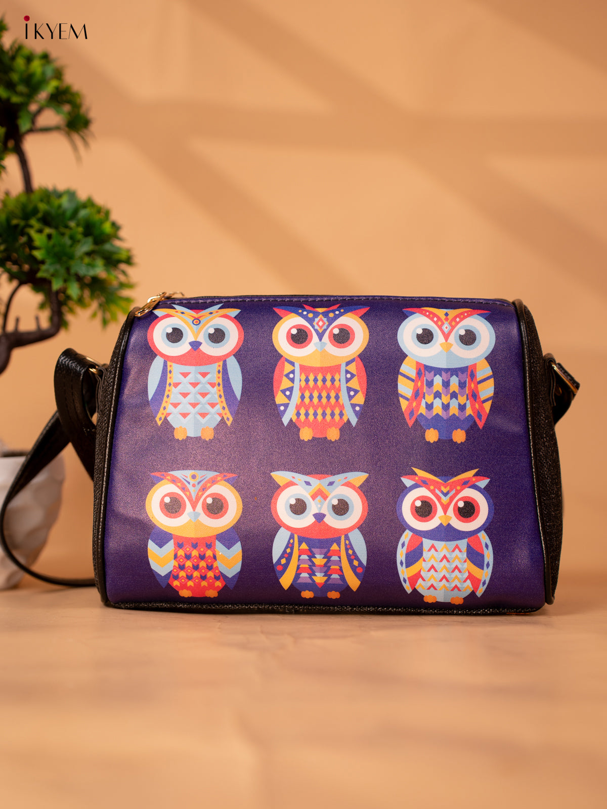 Printed sling Bag owl - violet - KB22141