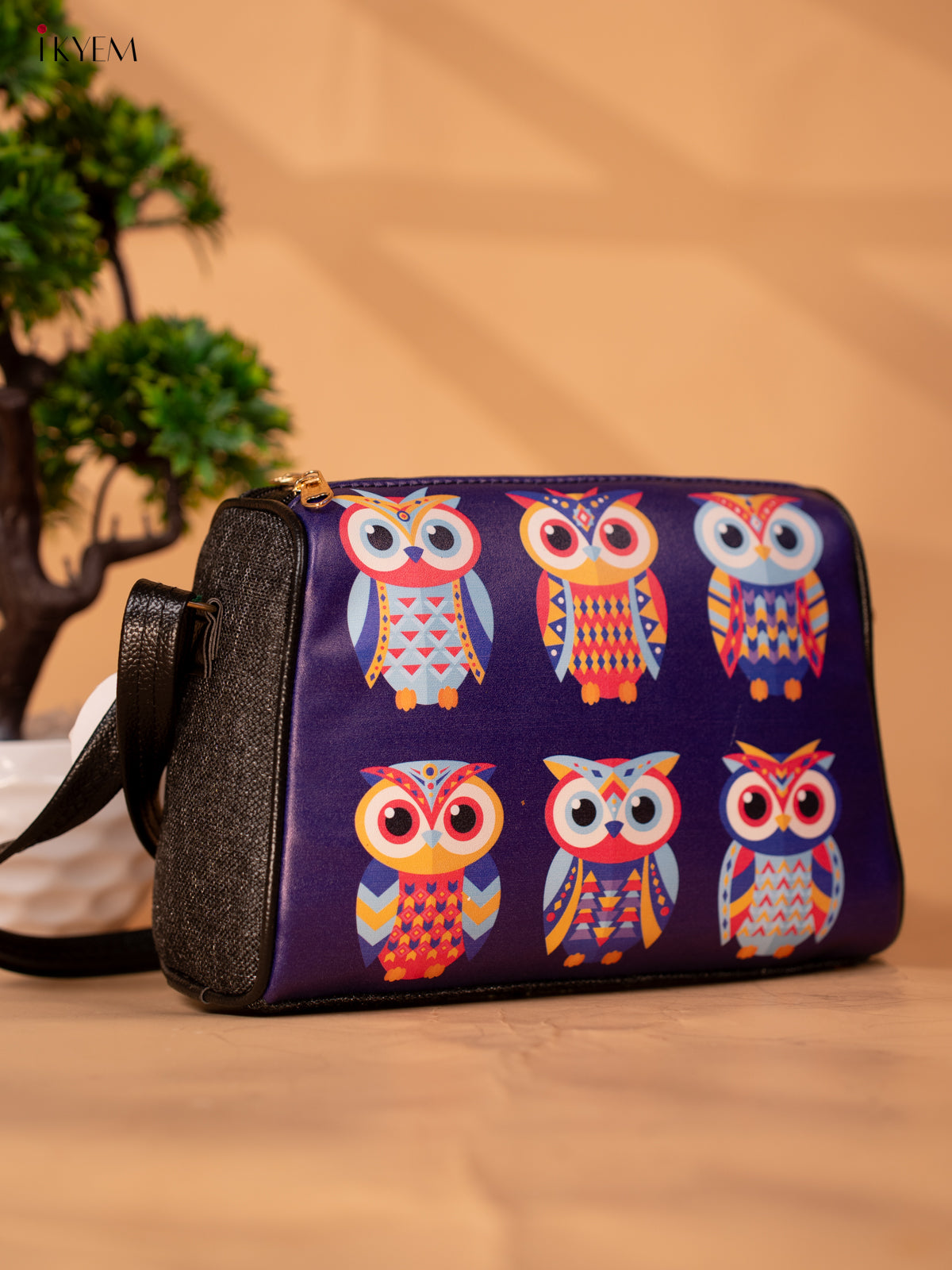 Printed sling Bag owl - violet - KB22141