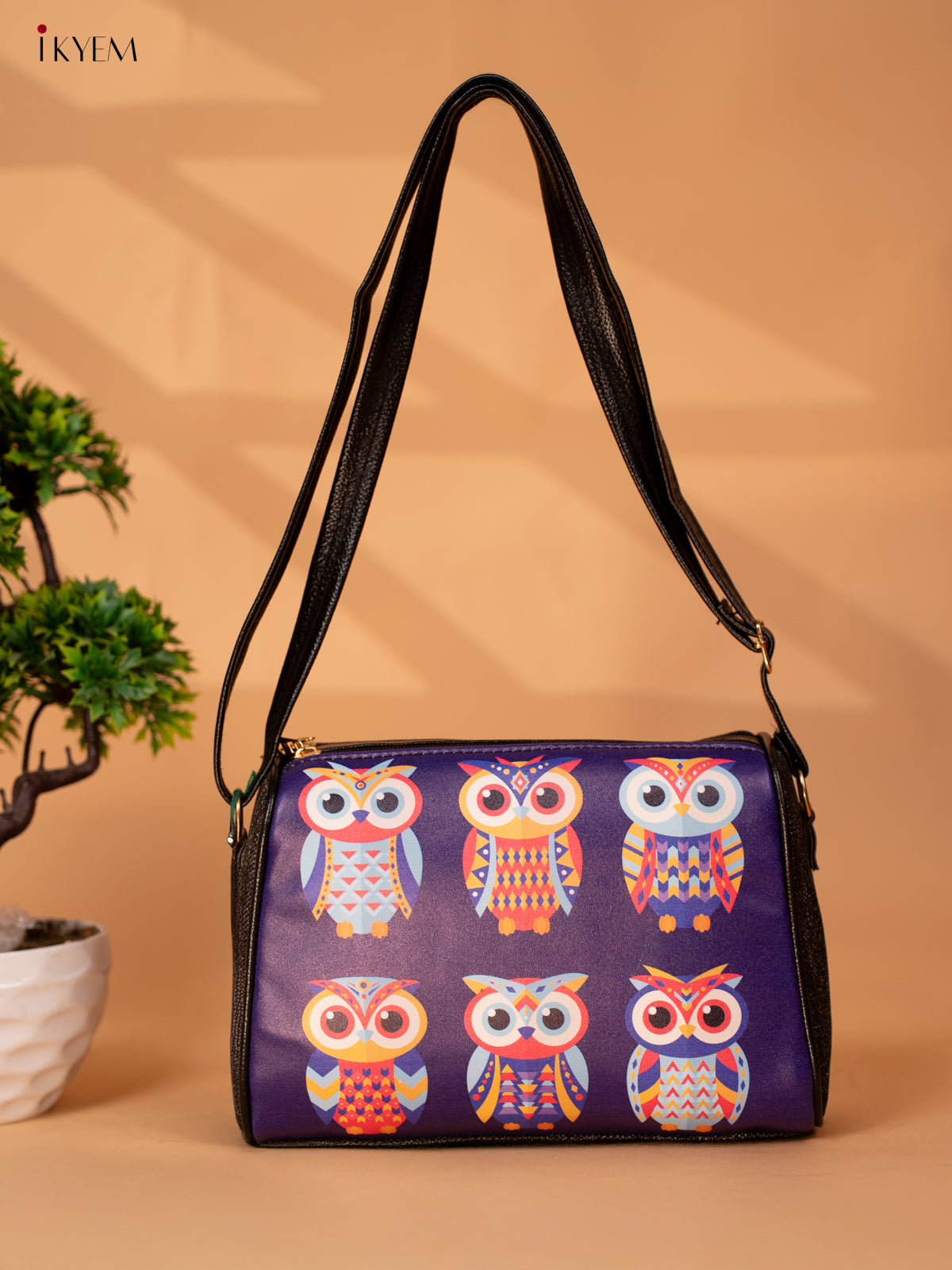 Printed sling Bag owl - violet - KB22141