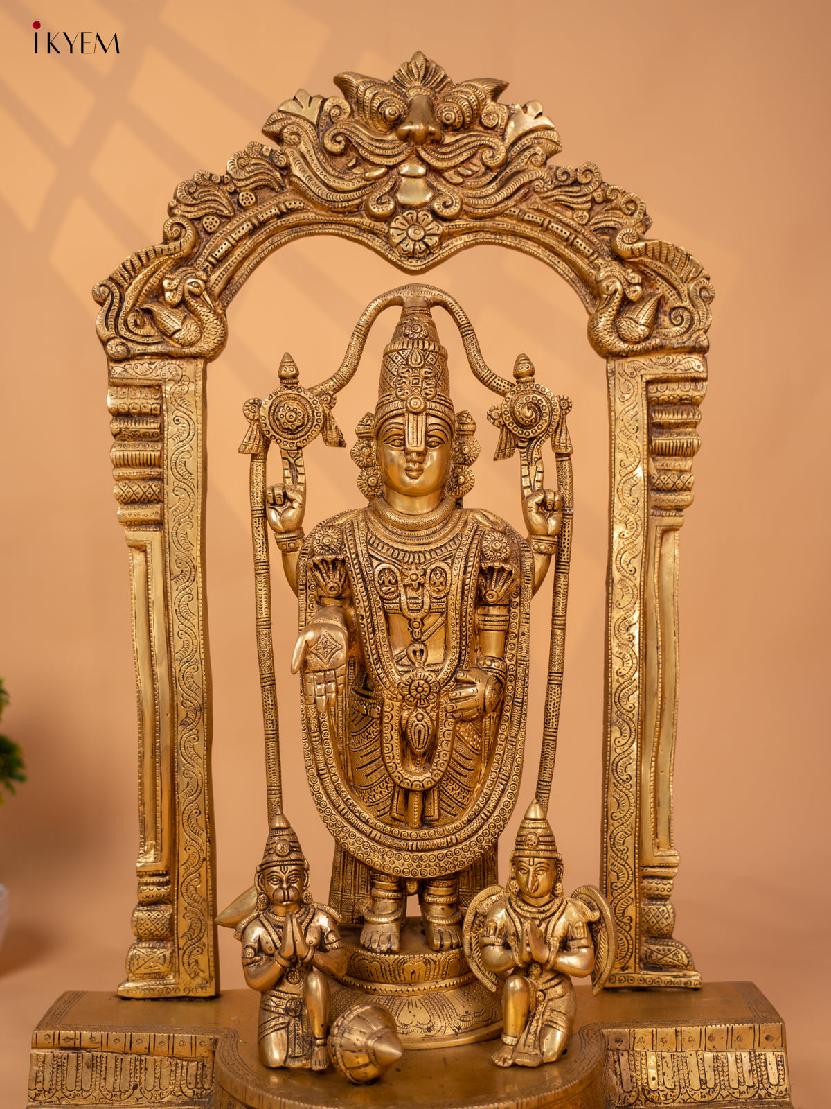 Brass Tirupathi Balaji with Bhudevi Sridevi -19 inch- KB26111