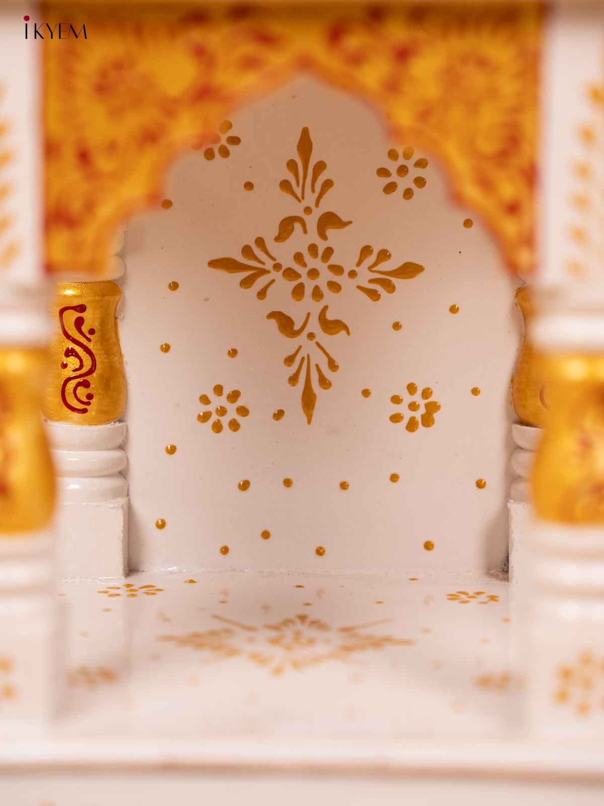 Hand Painted Wooden Pooja Mandir/Mandapam with Drawer - 19 Inch-KC01113