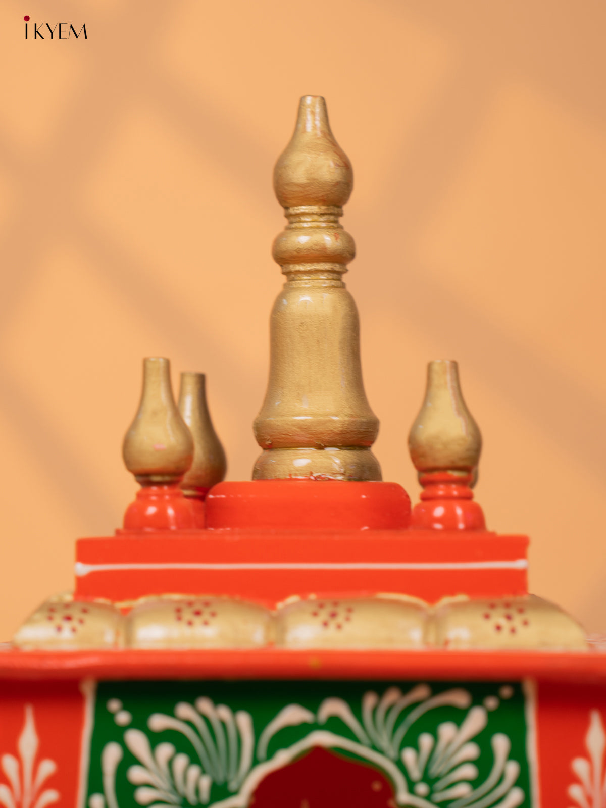 Hand Painted Wooden Pooja Mandir/Mandapam with Drawer - 19 Inch -KC01114