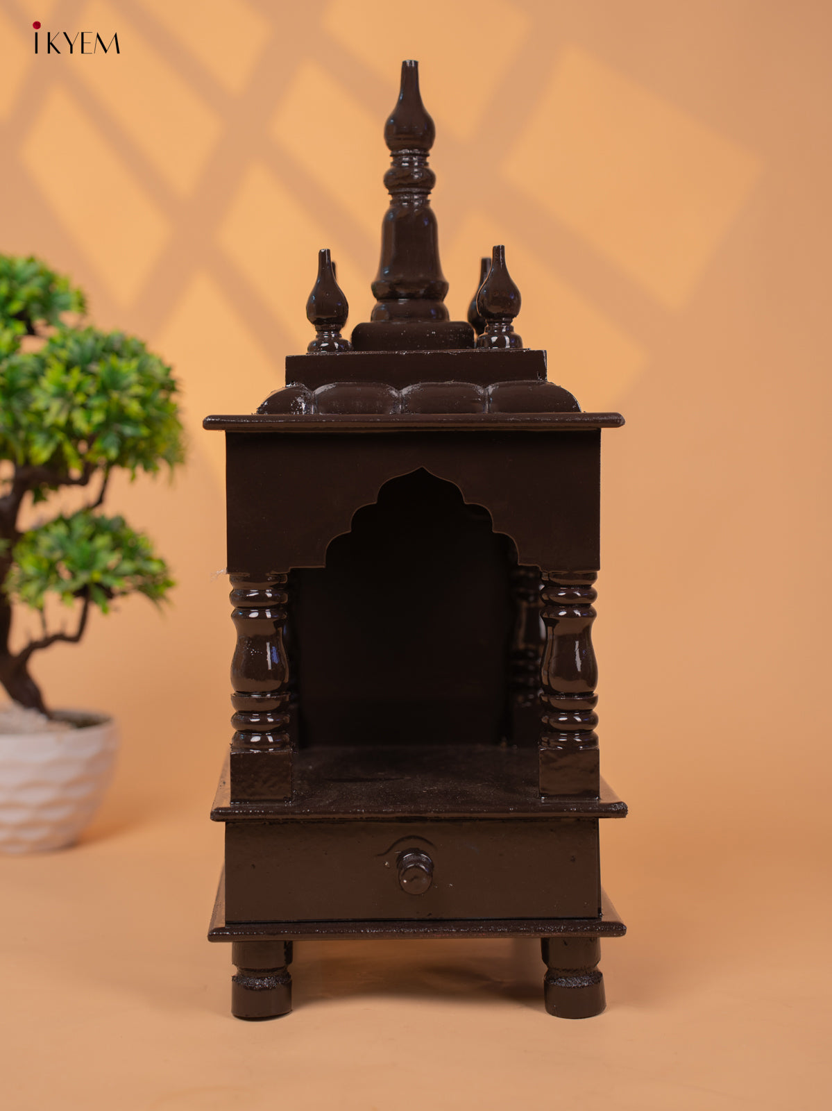 Handpainted wooden Pooja Mandir/Mandapam with Drawer - 19 Inch -KC01117