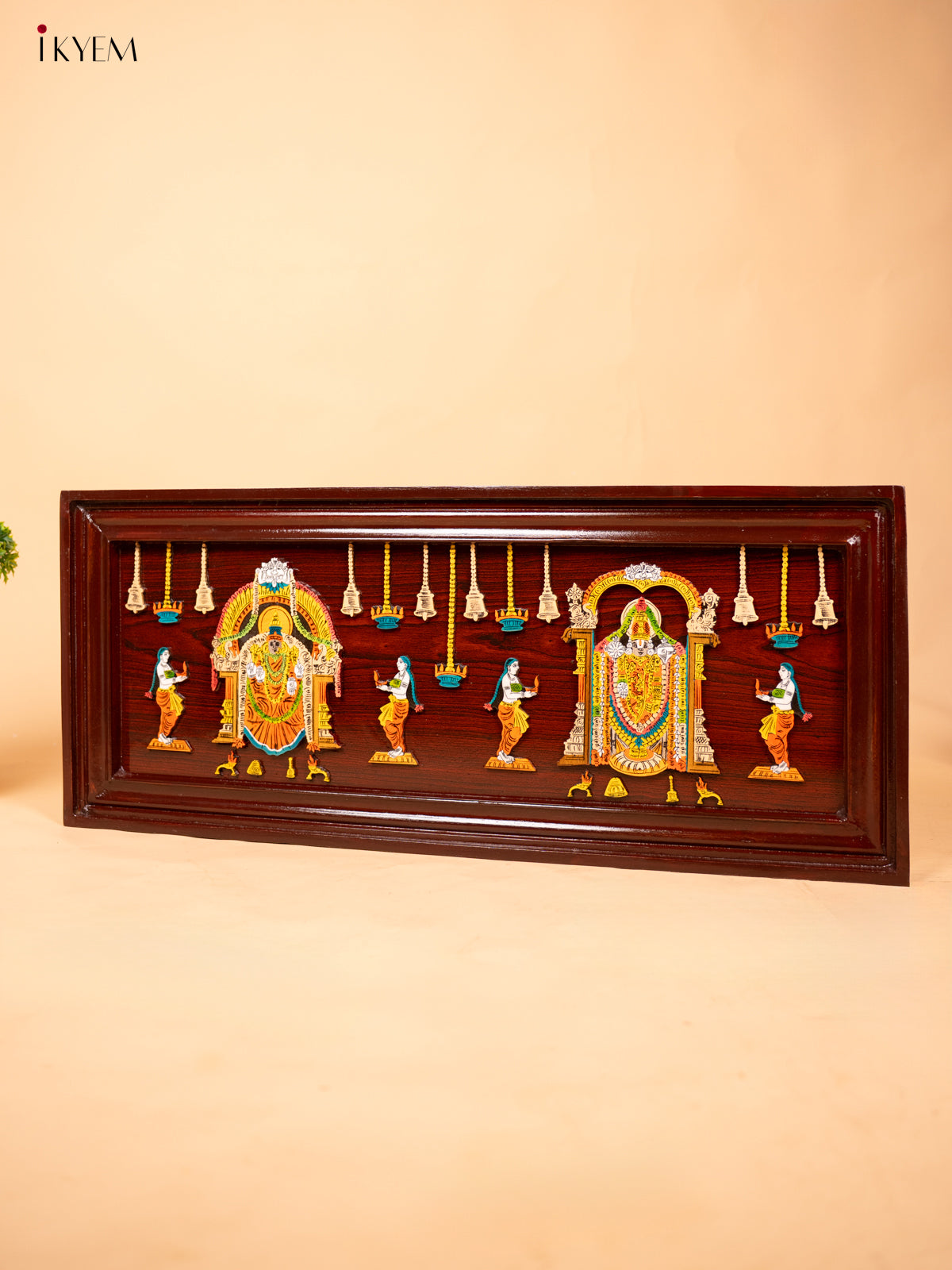 Mysore Rosewood Inlay 3D Panel - Balaji and Padmavathi - KC04134