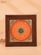 Orange & Green Hrudaya Kamalam Reverse Glass Painted Frame