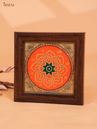 Orange & Green Hrudaya Kamalam Reverse Glass Painted Frame -2