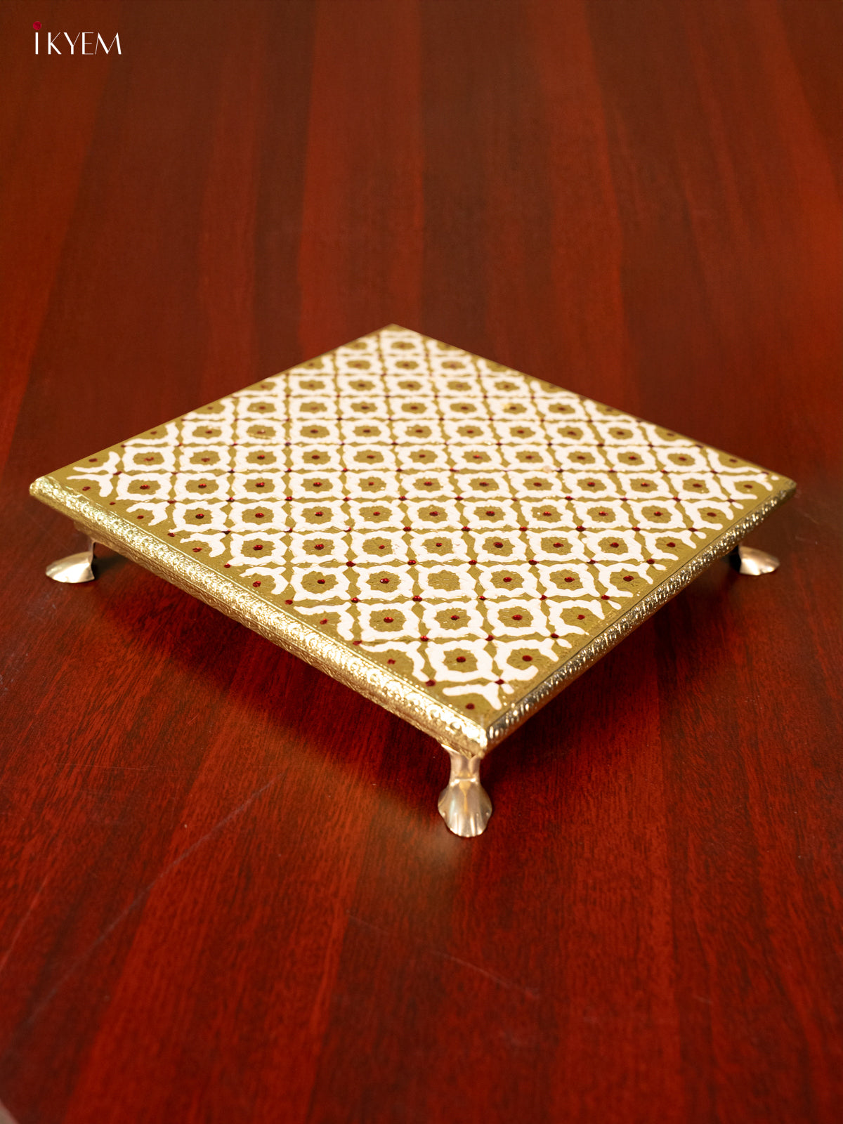 Meenakari Manai - White (10x10) - KC11113