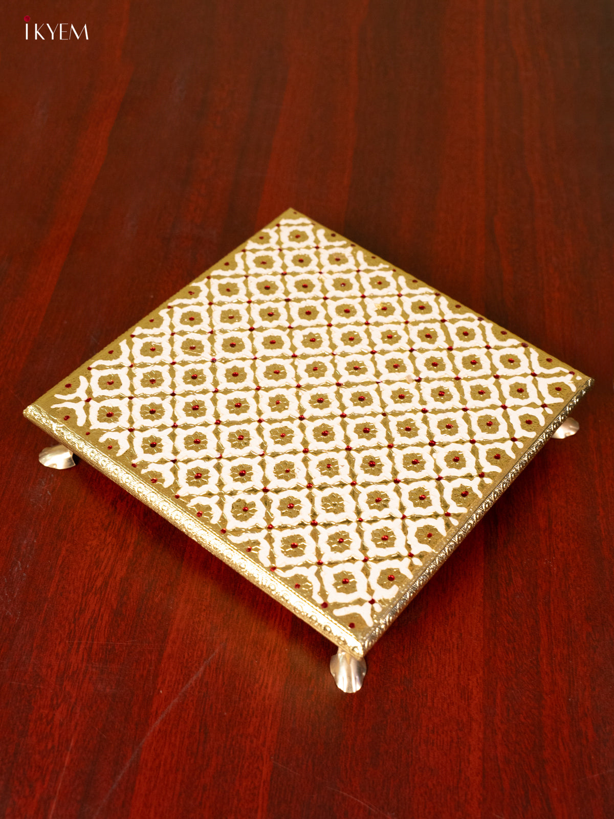 Meenakari Manai - White (10x10) - KC11113