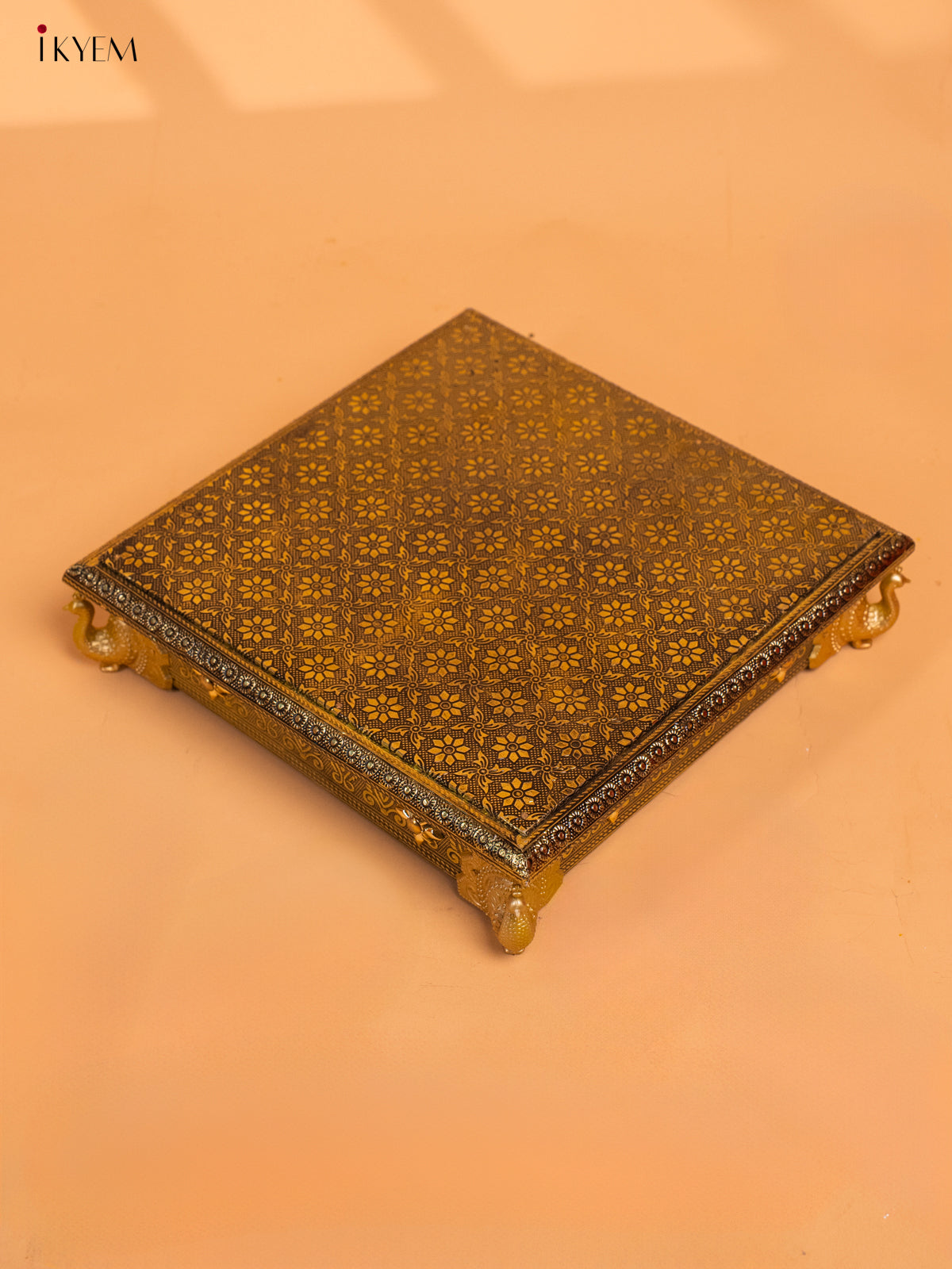 Gold Oxidized Bajot with Peacock Embossed Legs -10x10 - KC17111