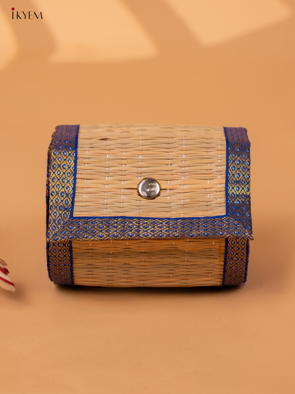 Half Raw Silk with korai Round Bangle box - Sandal with blue-KC20125