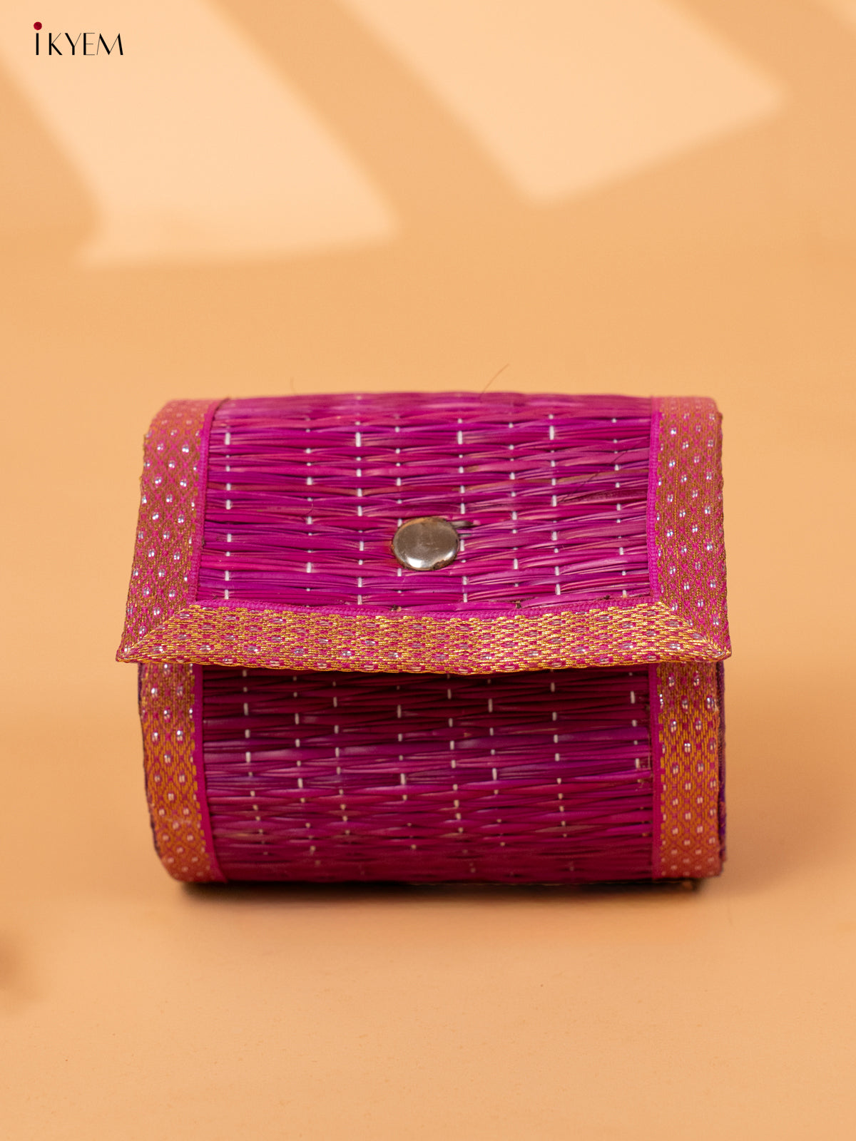 Half Raw Silk with korai Round Bangle box - Violet -KC20130