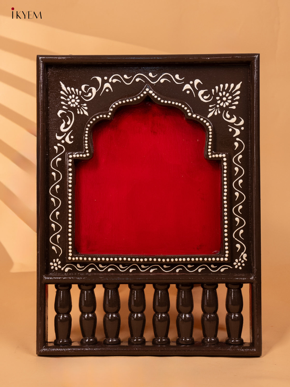 Wooden hand Painted frame - Red-KC20153
