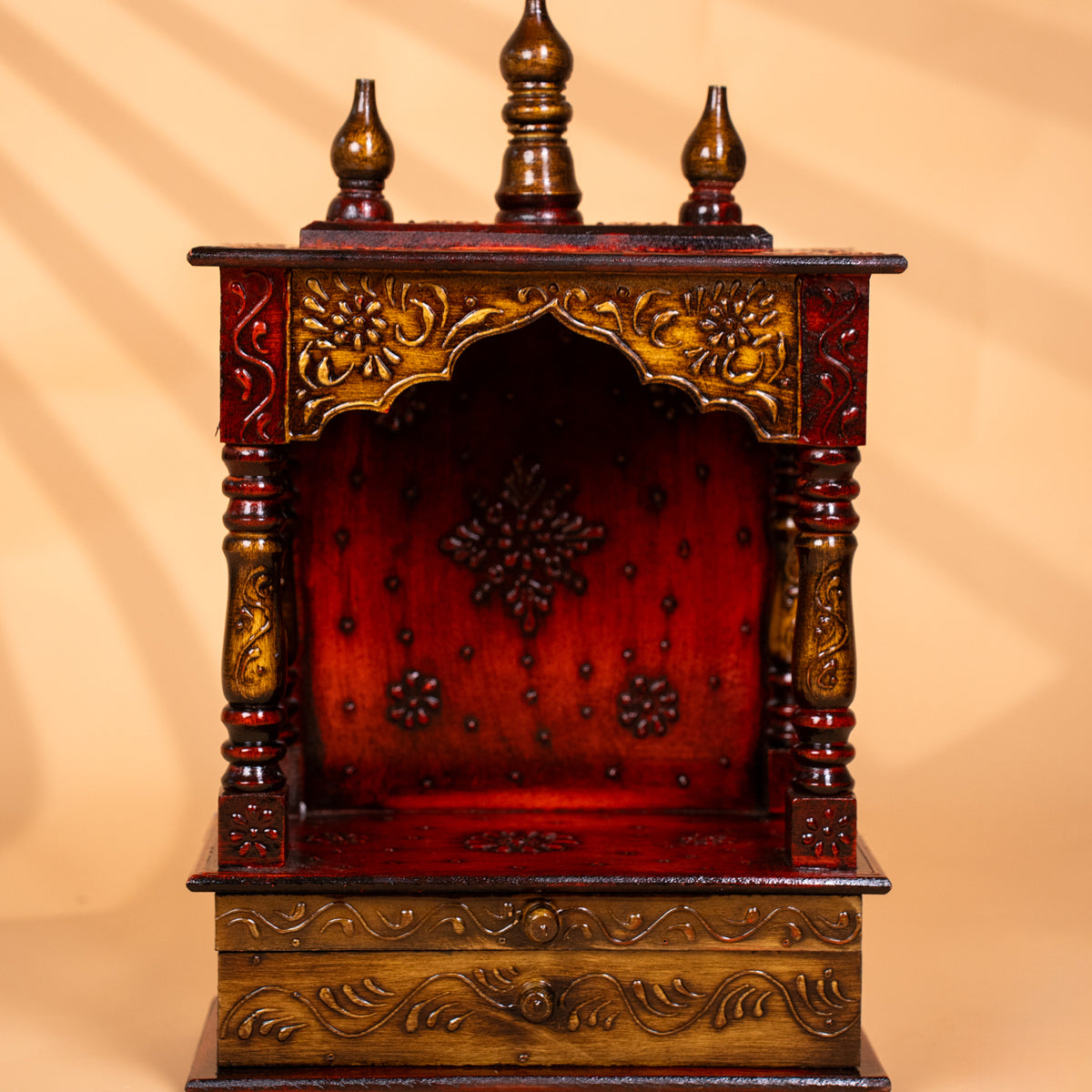 Wooden hand Painted Mini Mandir - KC20169 – Ikyem