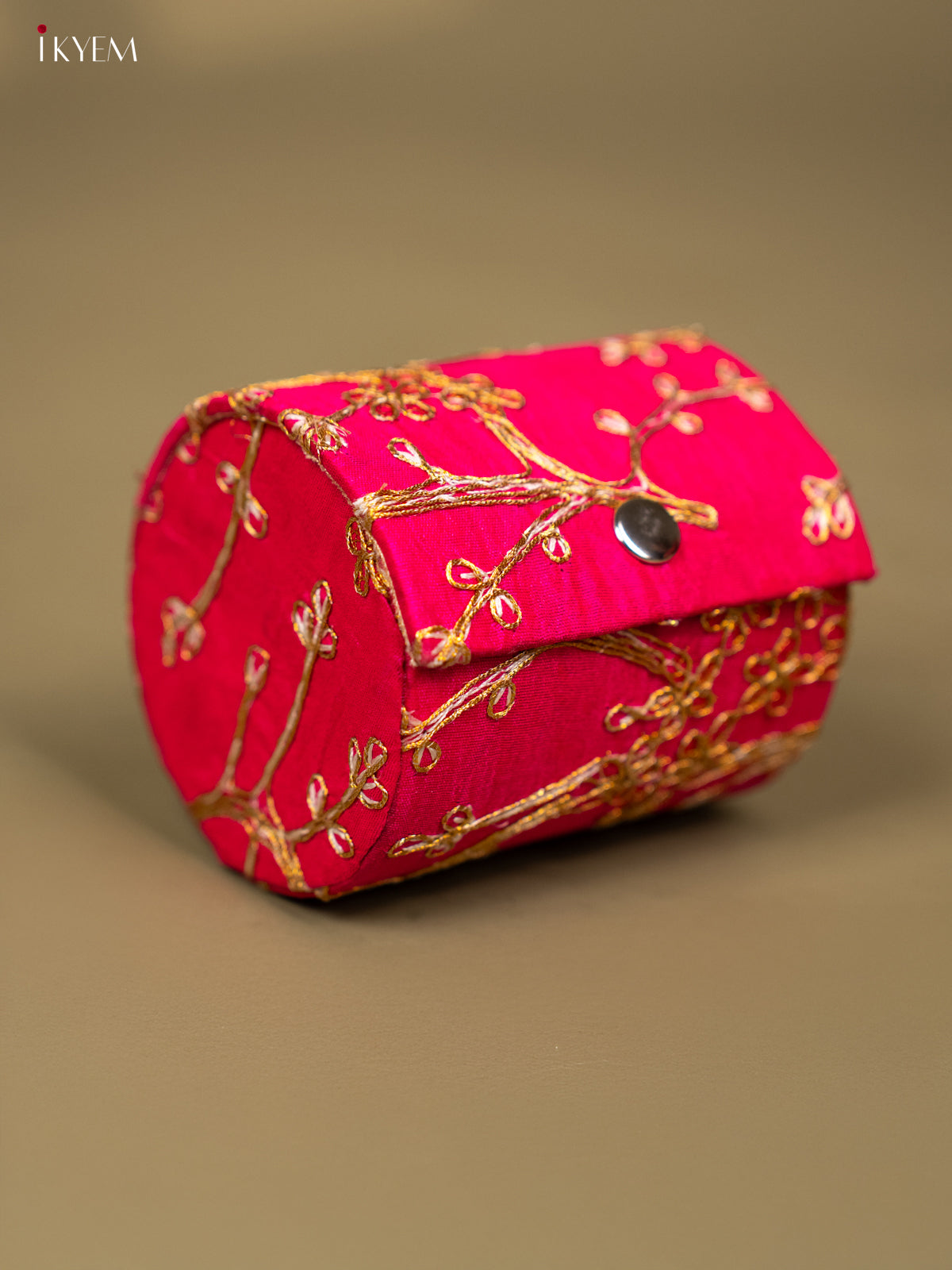 Embroidered Golden Zari work Bangle Box S - KC24115