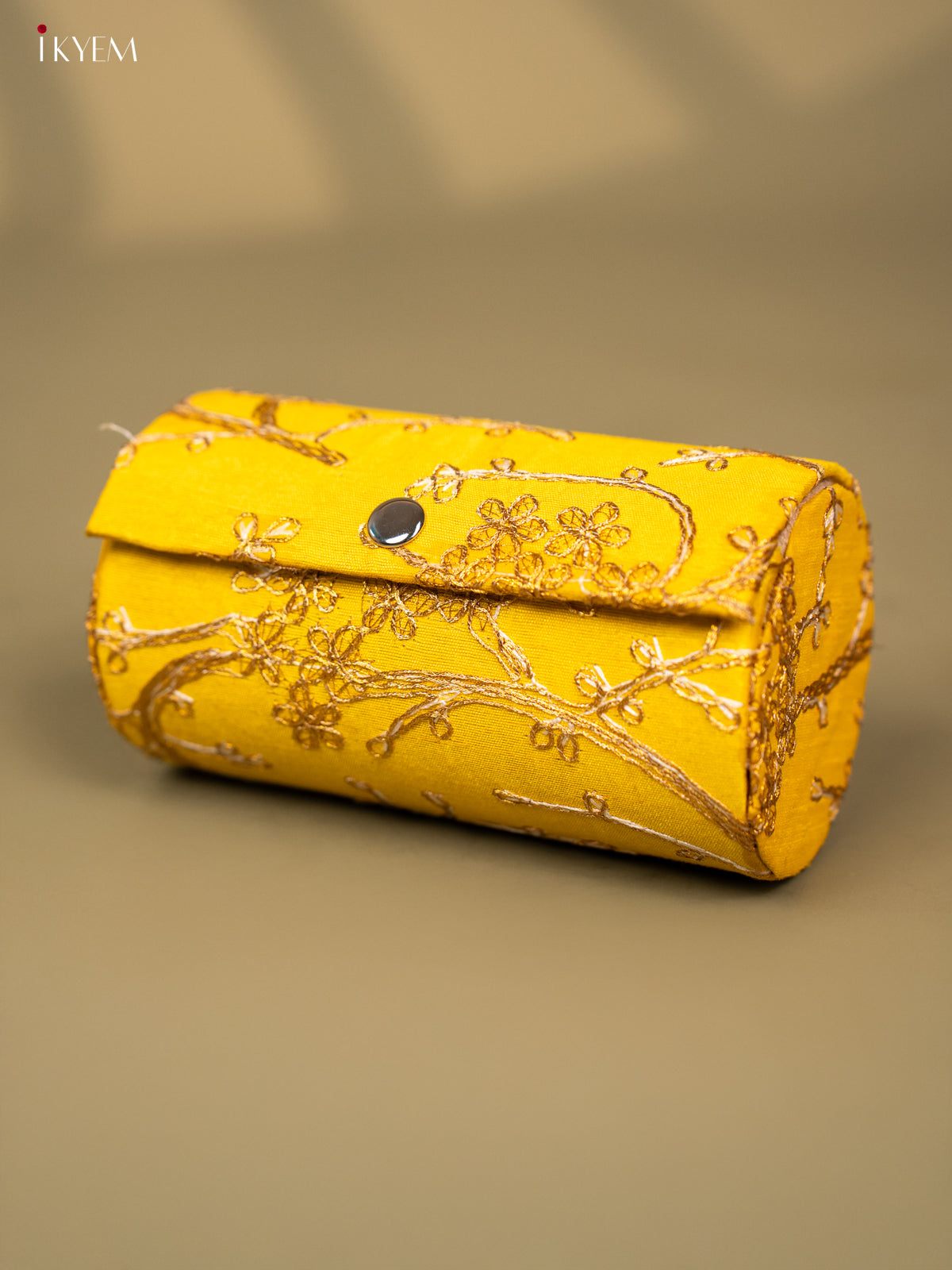 Embroidered Golden Zari work Bangle Box - KC24116