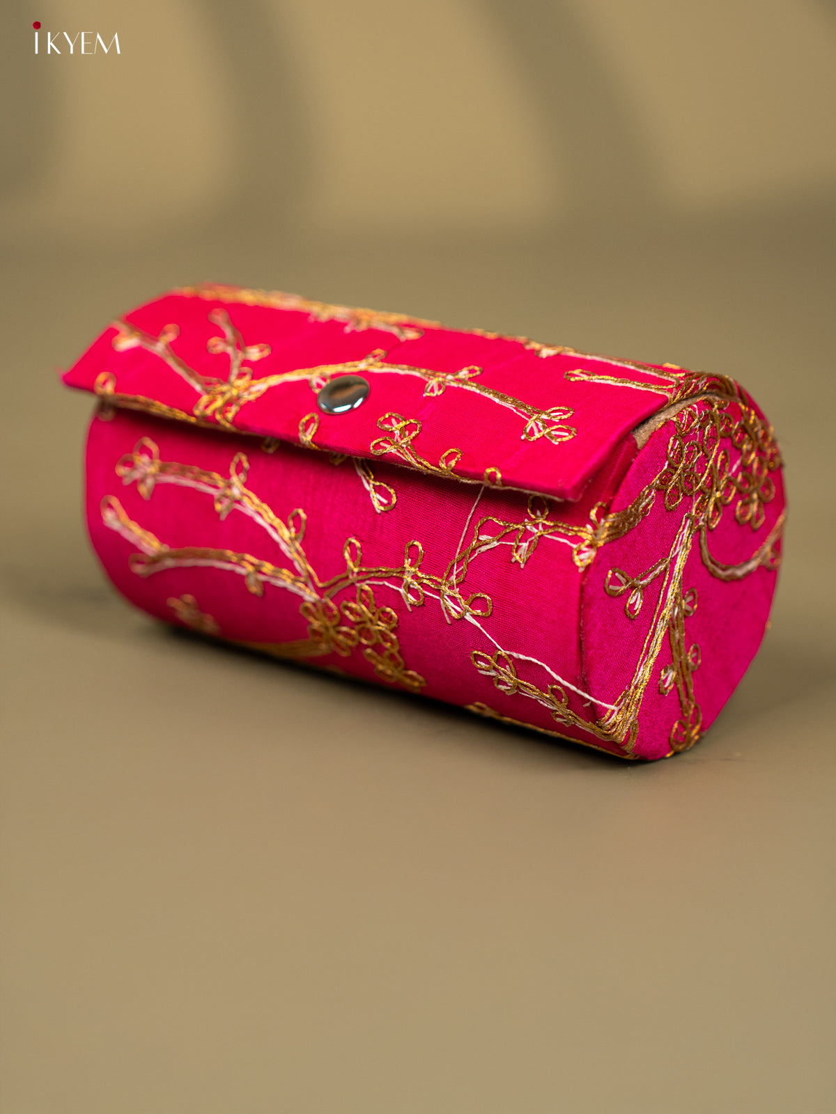 Embroidered Golden Zari work Bangle Box - KC24116