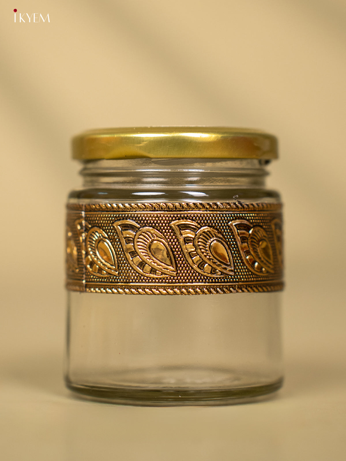 Gold Oxidized Glass Jar - KC26116