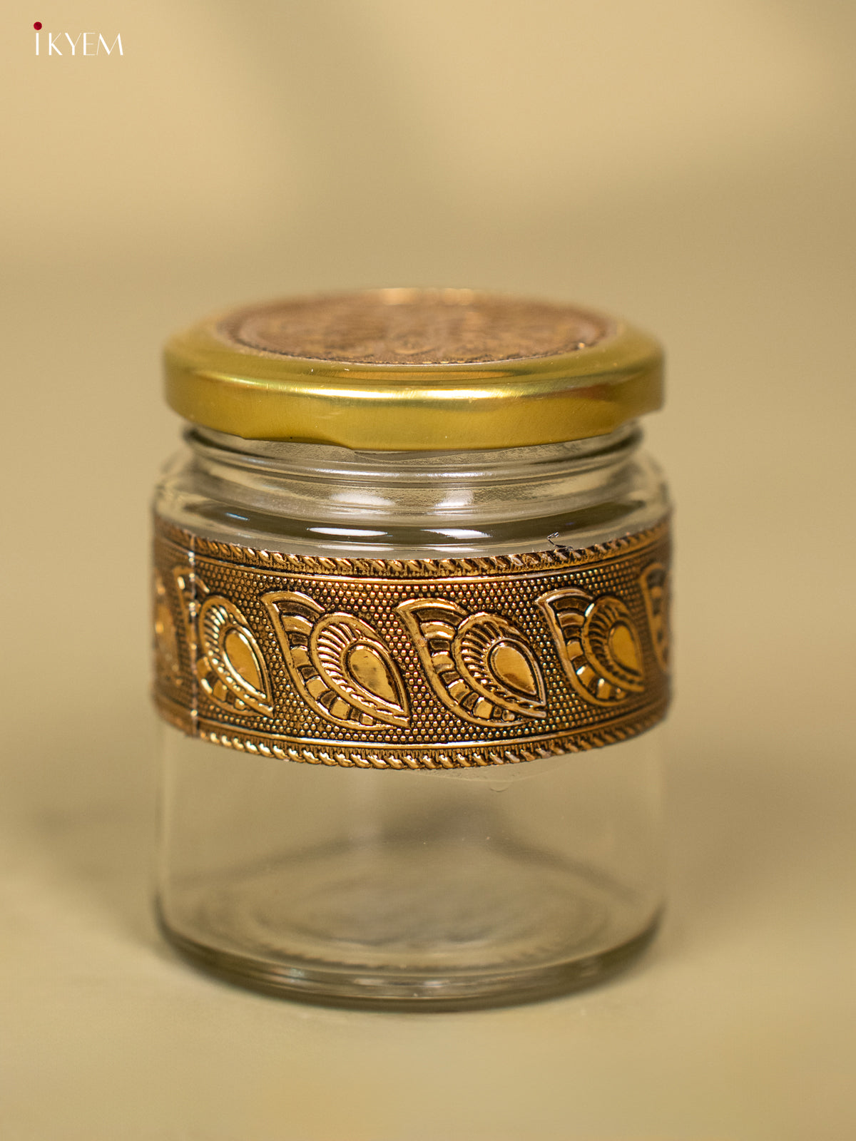 Gold Oxidized Glass Jar - KC26116