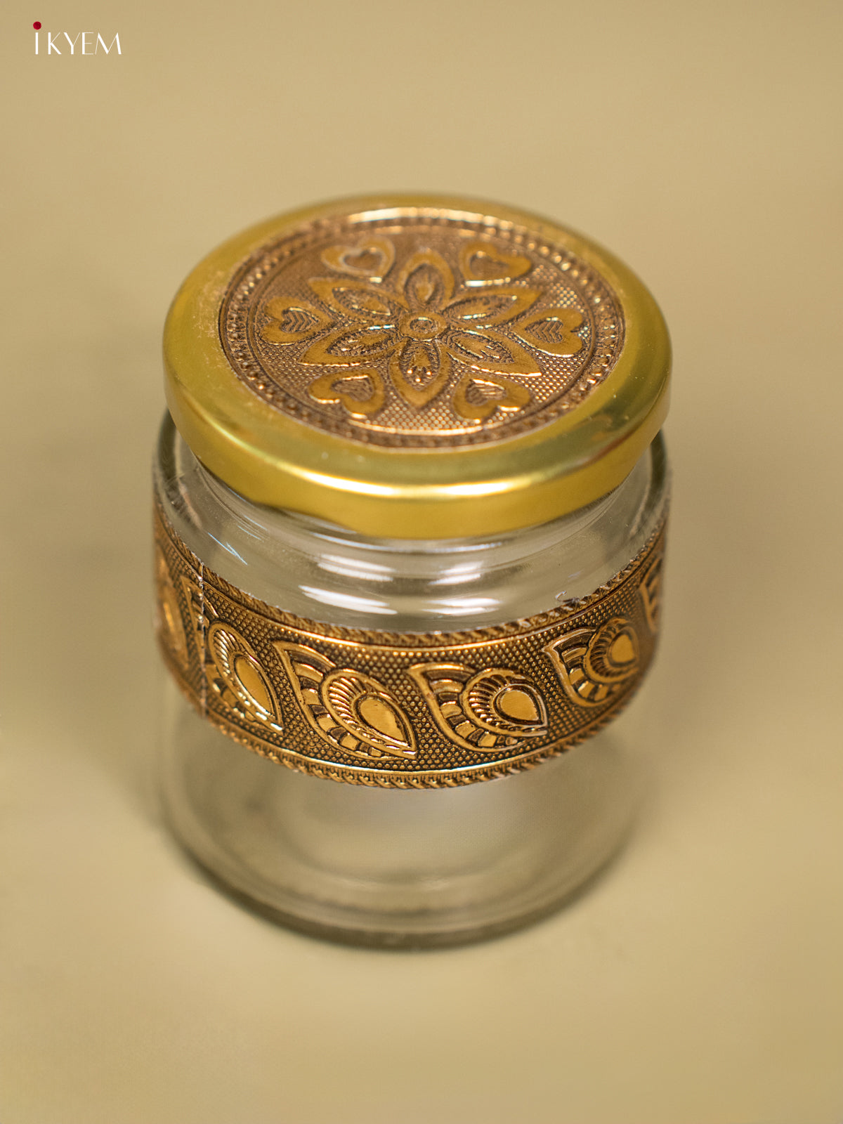 Gold Oxidized Glass Jar - KC26116