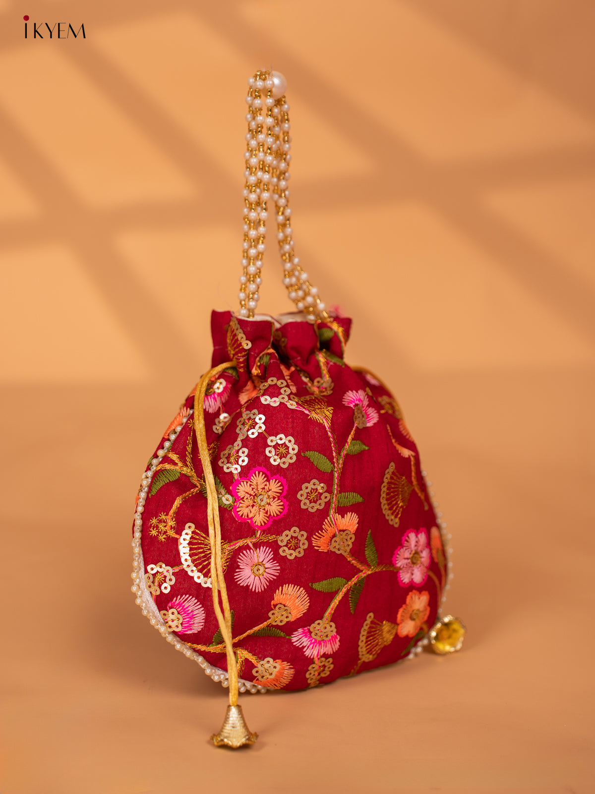 Designer Floral Embroidered Potli Bag - KC28111