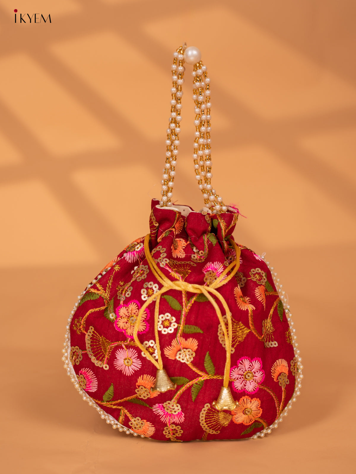 Designer Floral Embroidered Potli Bag - KC28111