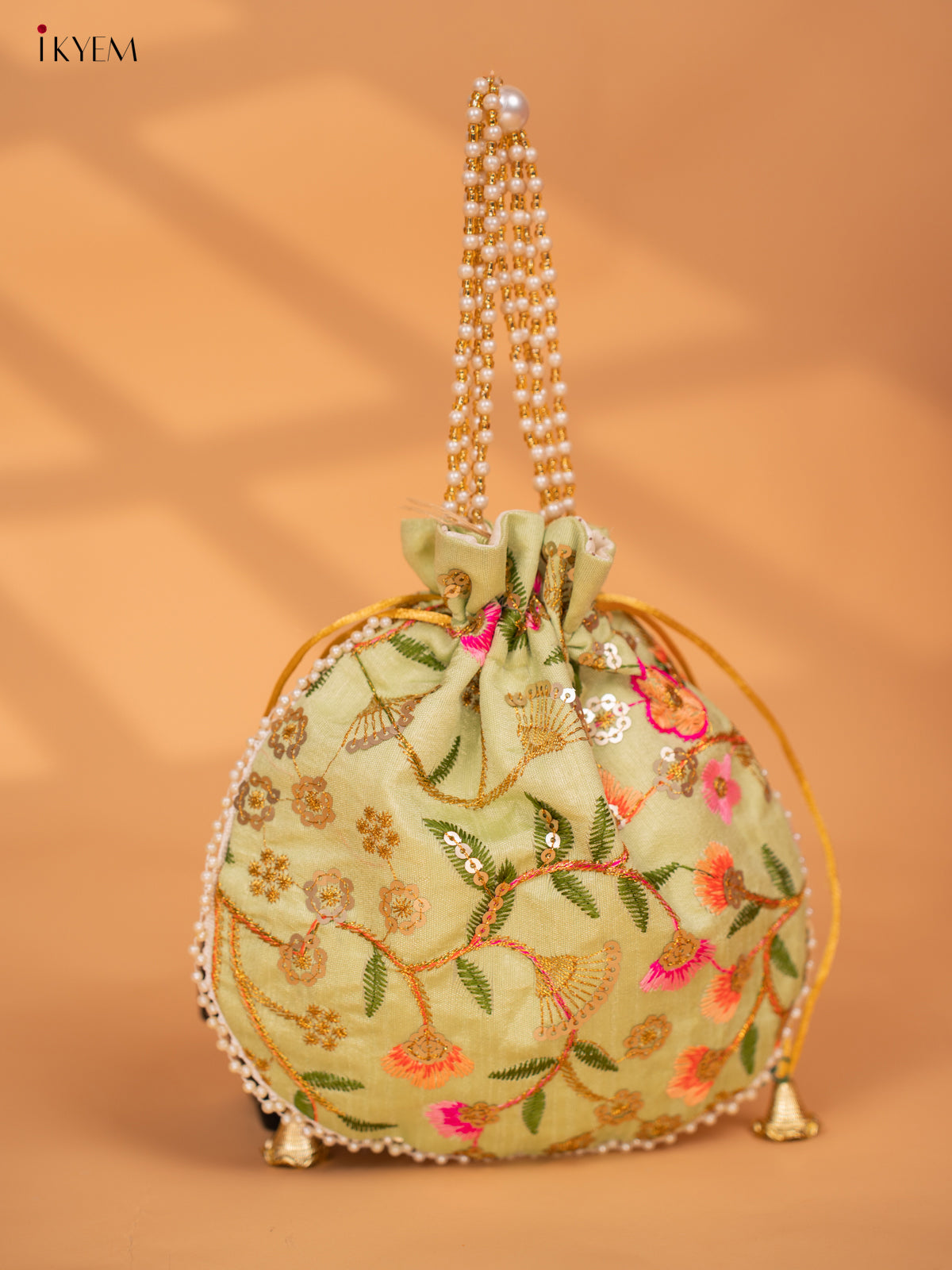 Designer Floral Embroidered Potli Bag - KC28111