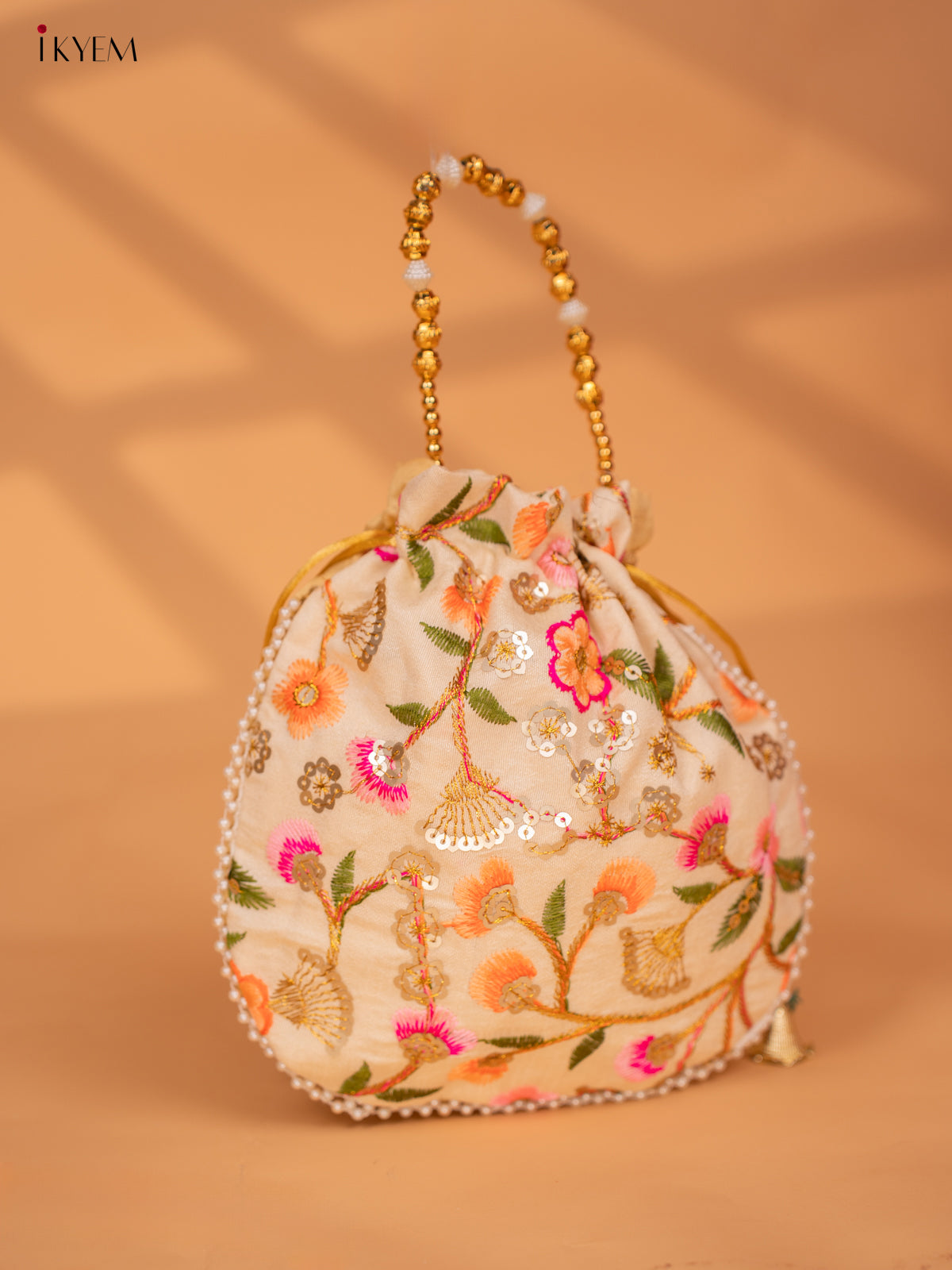 Designer Floral Embroidered Potli Bag - KC28111