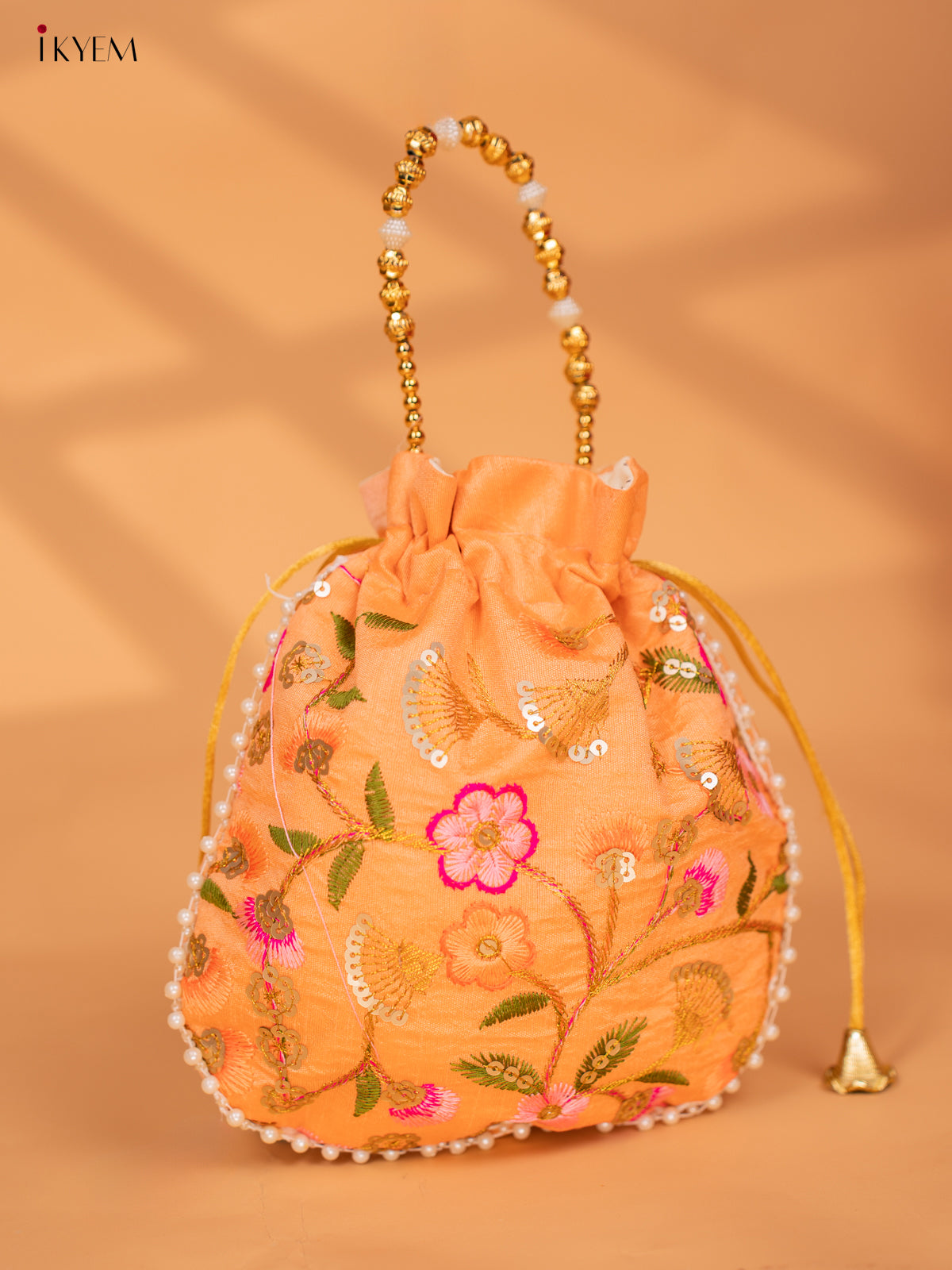 Designer Floral Embroidered Potli Bag - KC28111