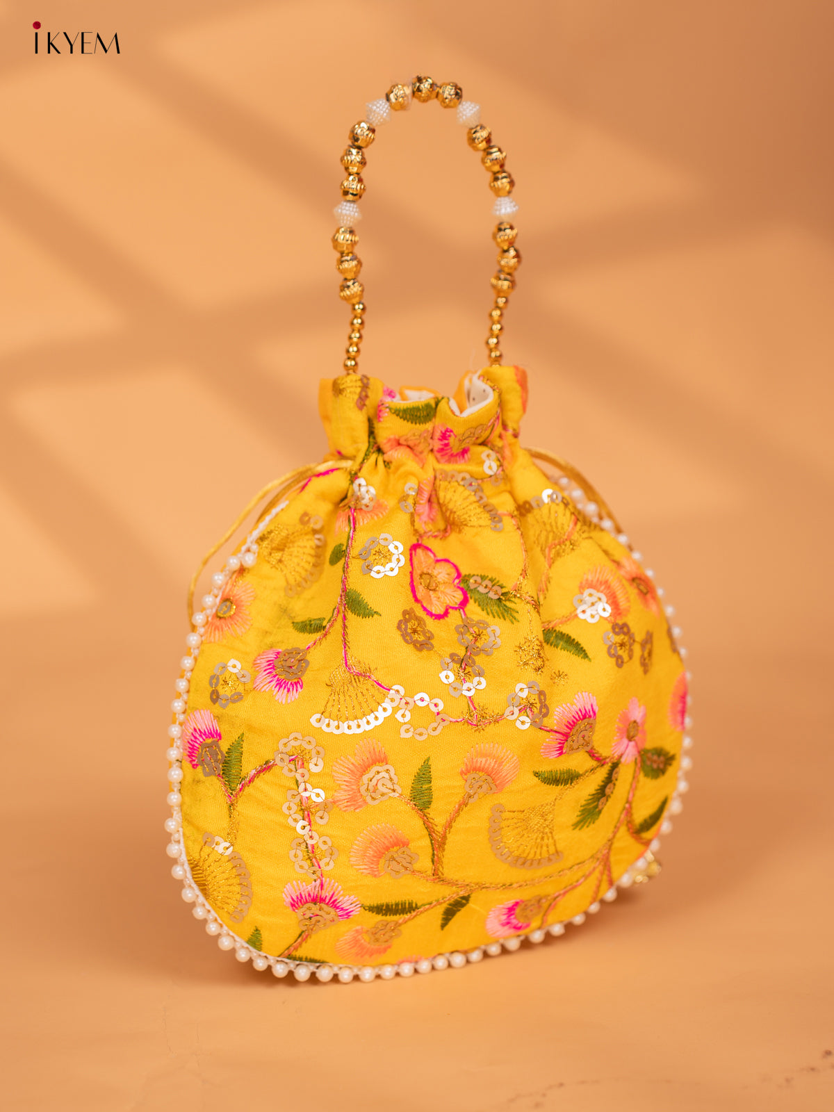 Designer Floral Embroidered Potli Bag - KC28111