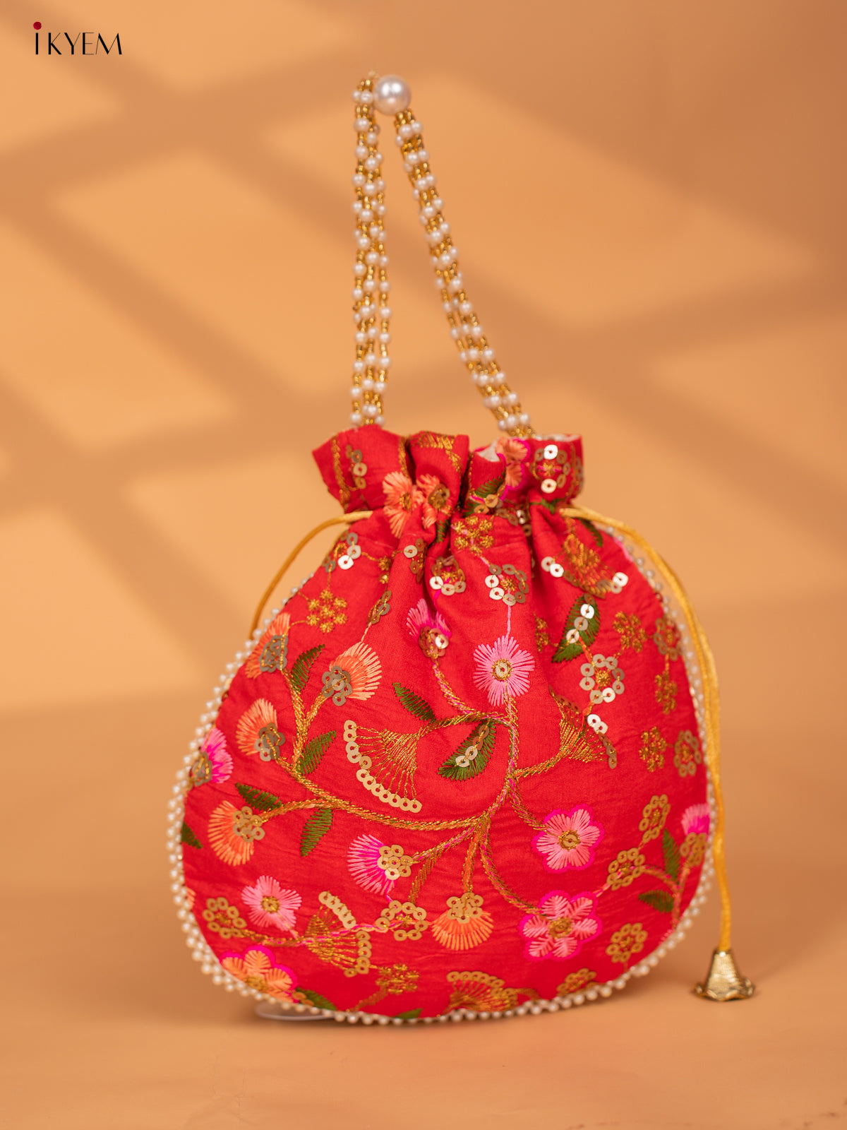 Designer Floral Embroidered Potli Bag - KC28111