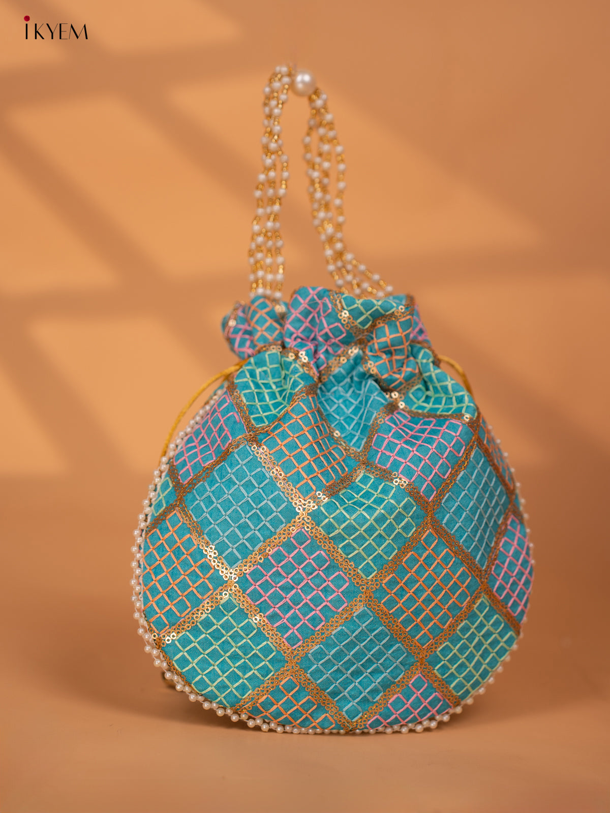 Designer Embroidered Potli Bag - Multicolour - KC28112
