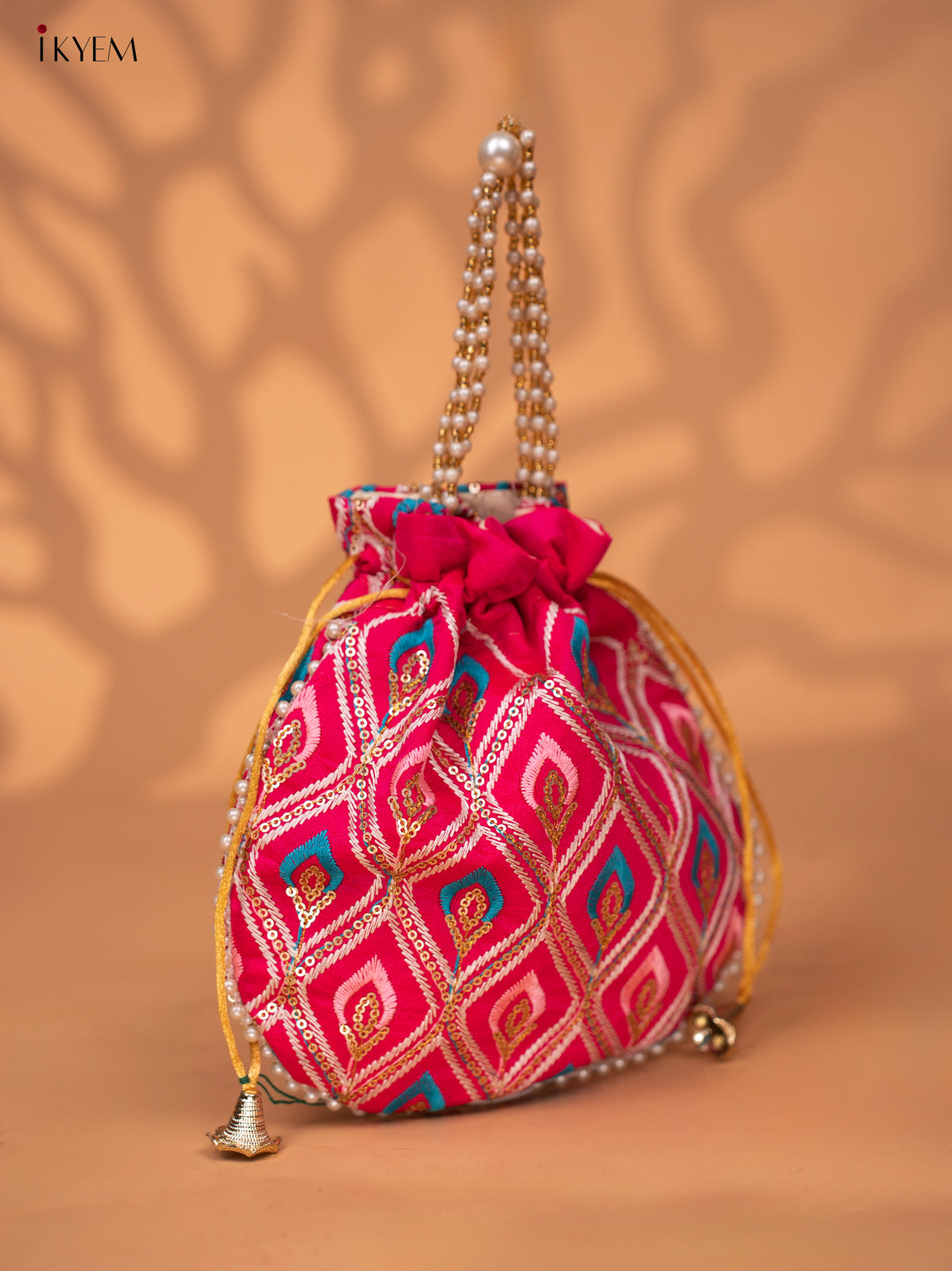 Designer Embroidered Potli Bag - Multicolour -KC28114