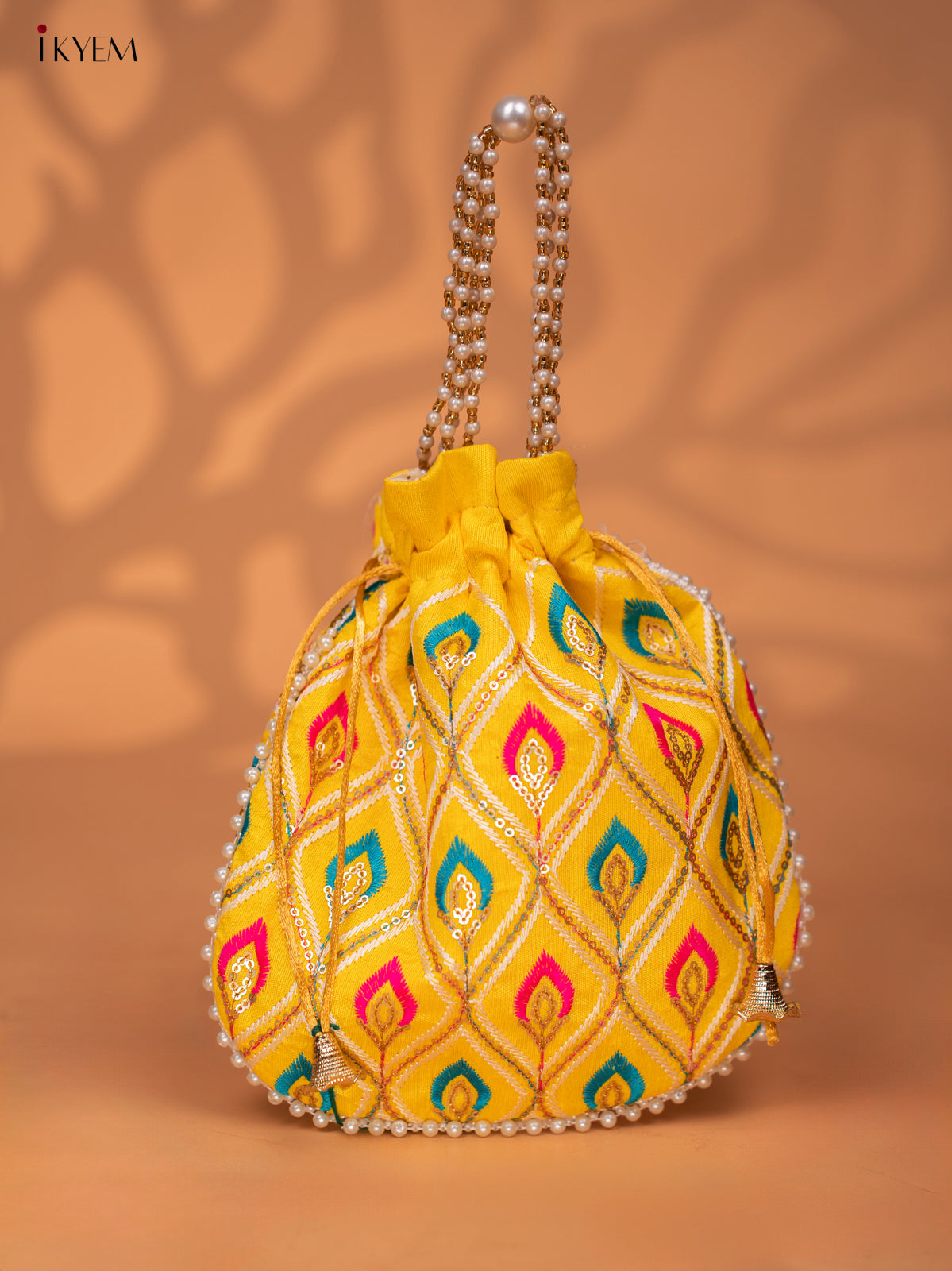 Designer Embroidered Potli Bag - Multicolour -KC28114